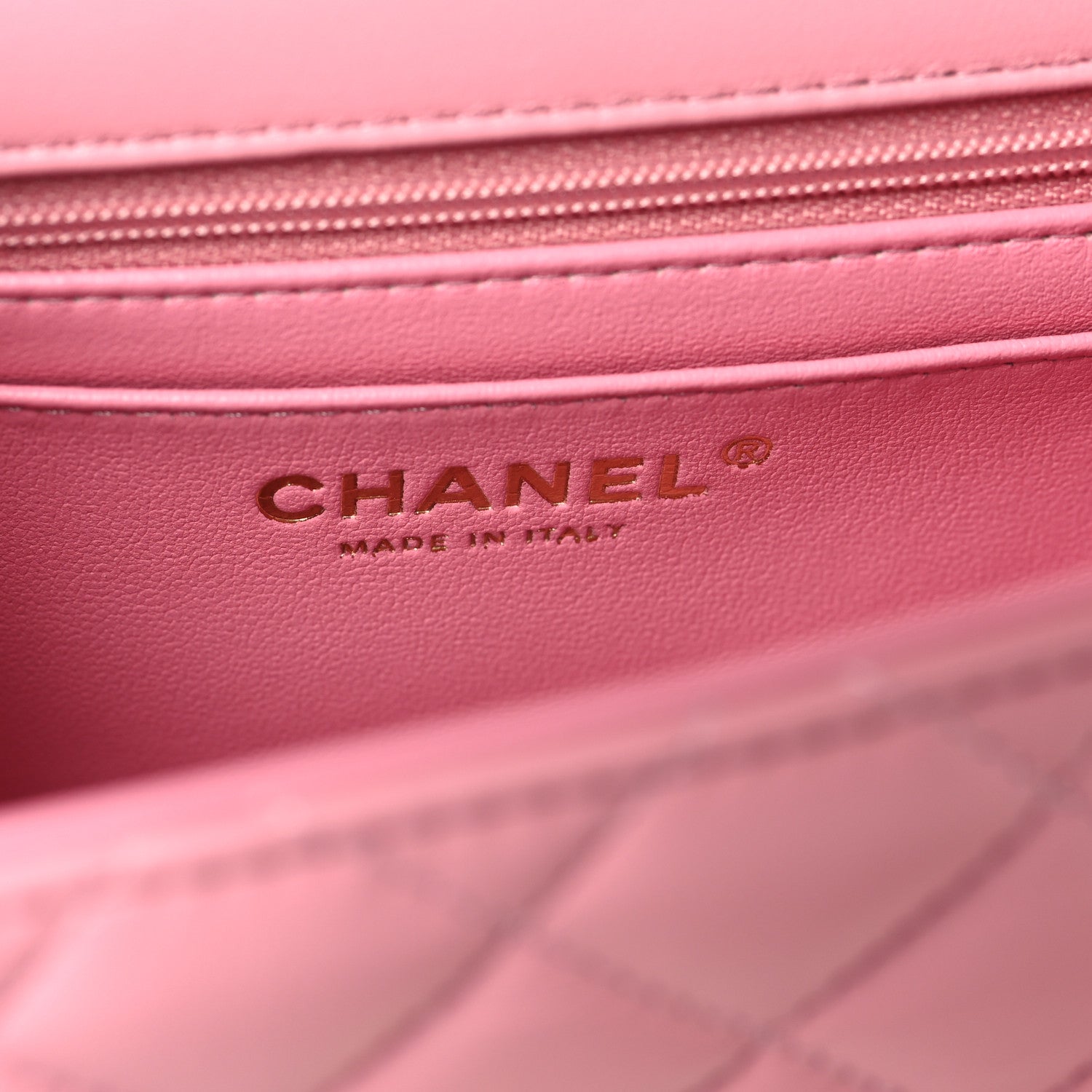 Lambskin Quilted Mini Top Handle Rectangular Flap Pink