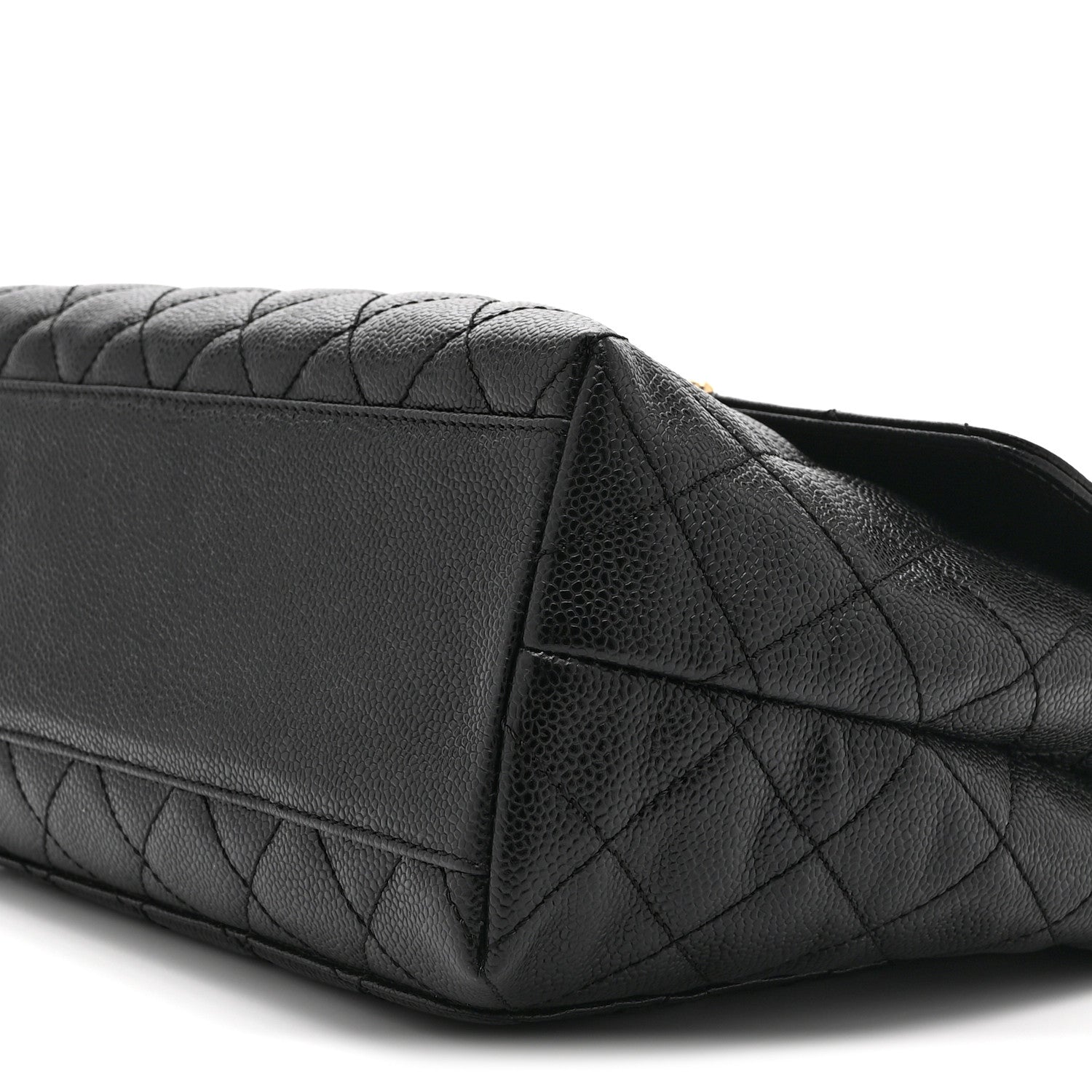 Caviar Quilted Jumbo Kelly Flap Black