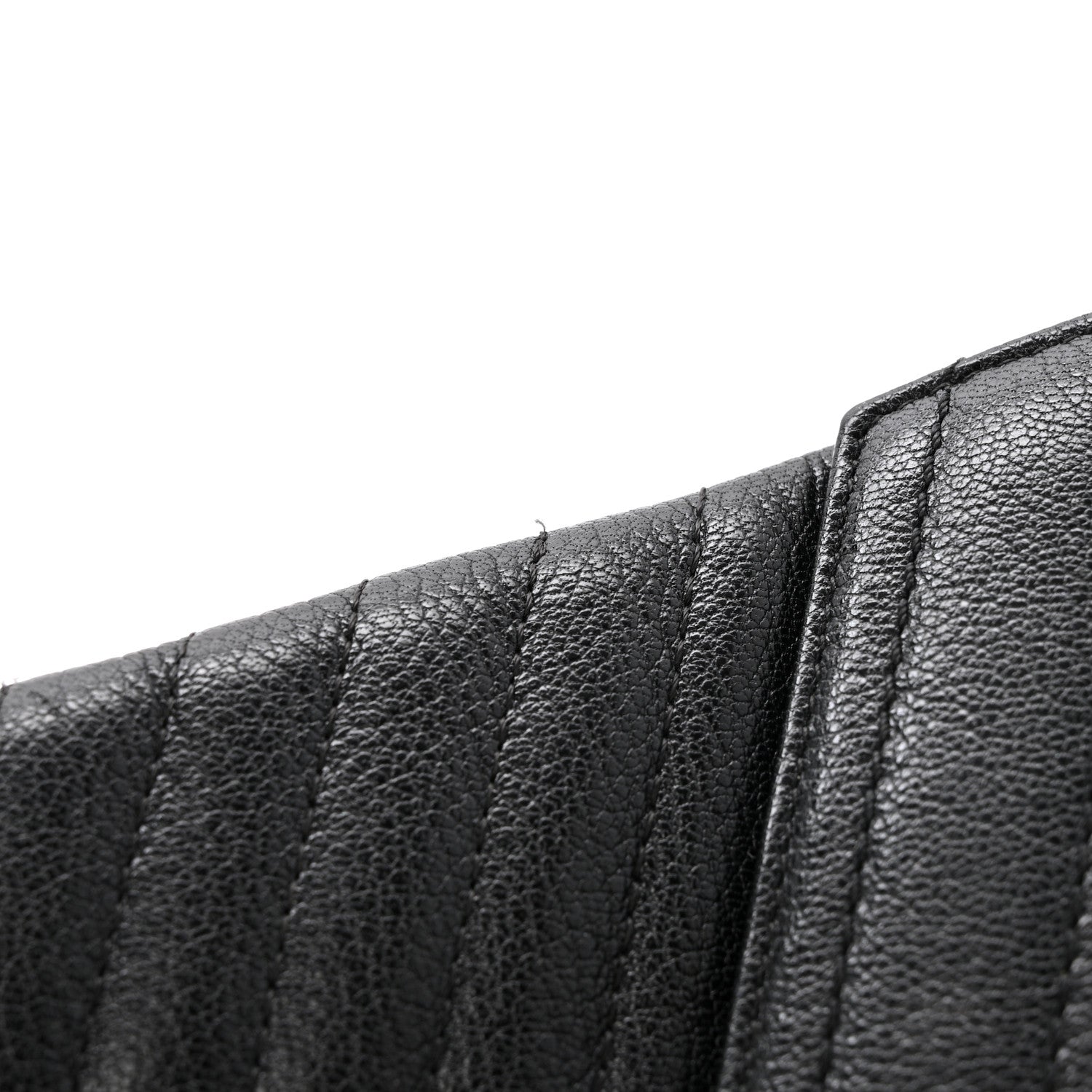 Sheepskin Chevron Quilted Small Envelope Clutch Black