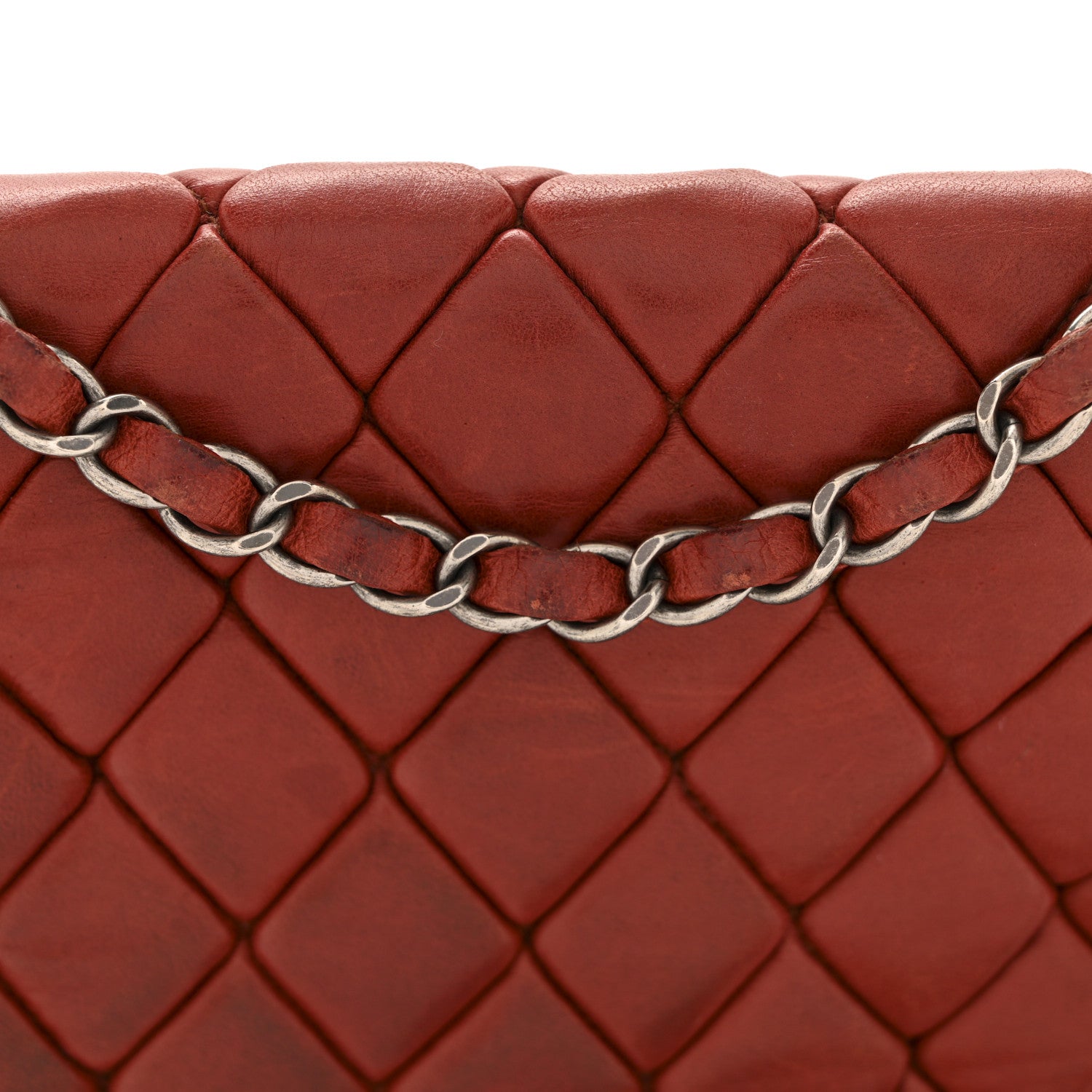 Lambskin Large New Bubble Flap Red