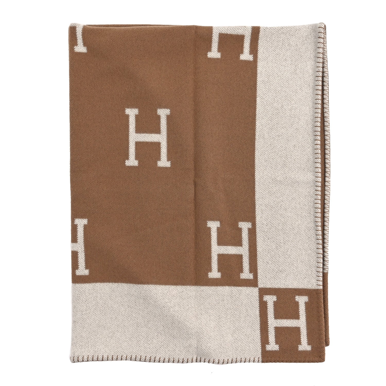 Wool Cashmere Avalon Blanket Ecru Camel
