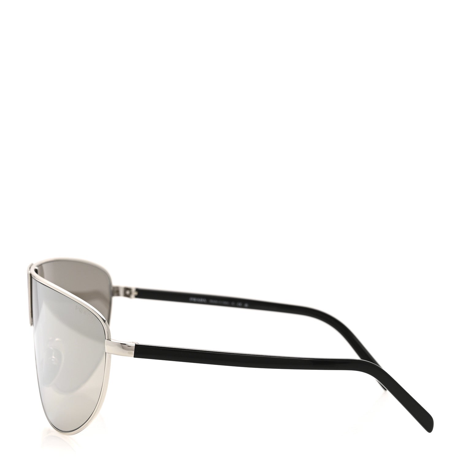 Metal Shield Sunglasses SPR 69ZS Silver Light Grey