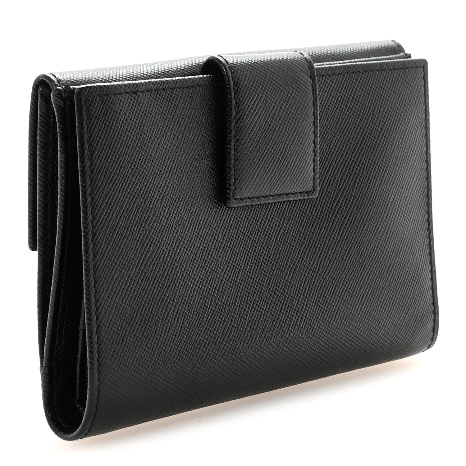 Saffiano Metal Compact Wallet Black