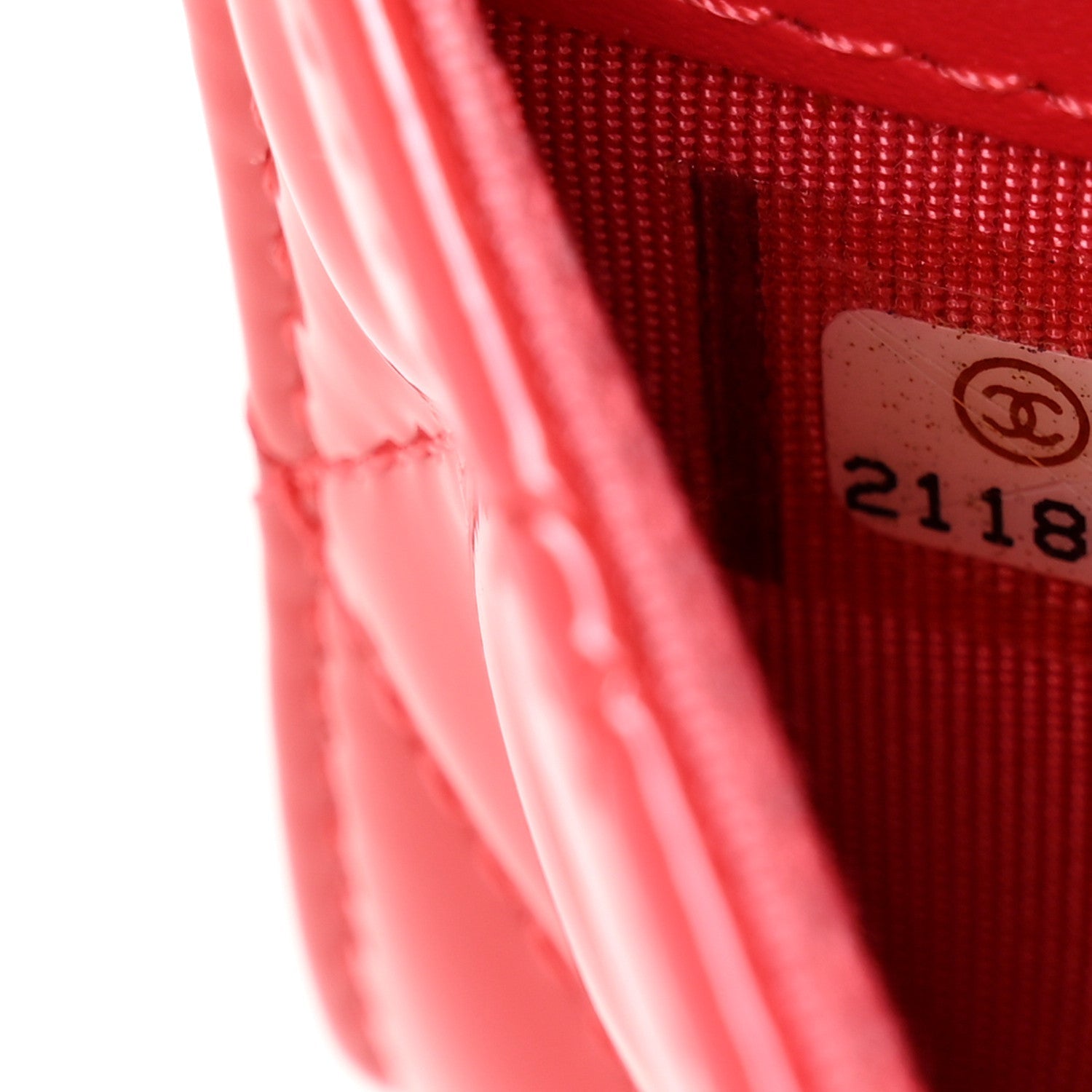 Patent Quilted Card Holder Wallet Red