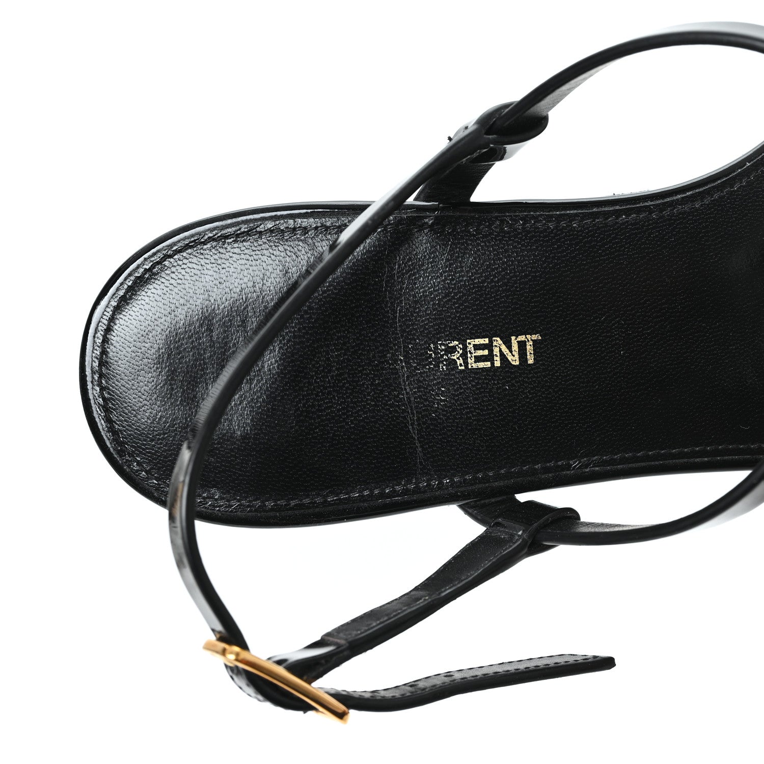 Patent Calfskin Cassandra Monogram Sandals 38 Black