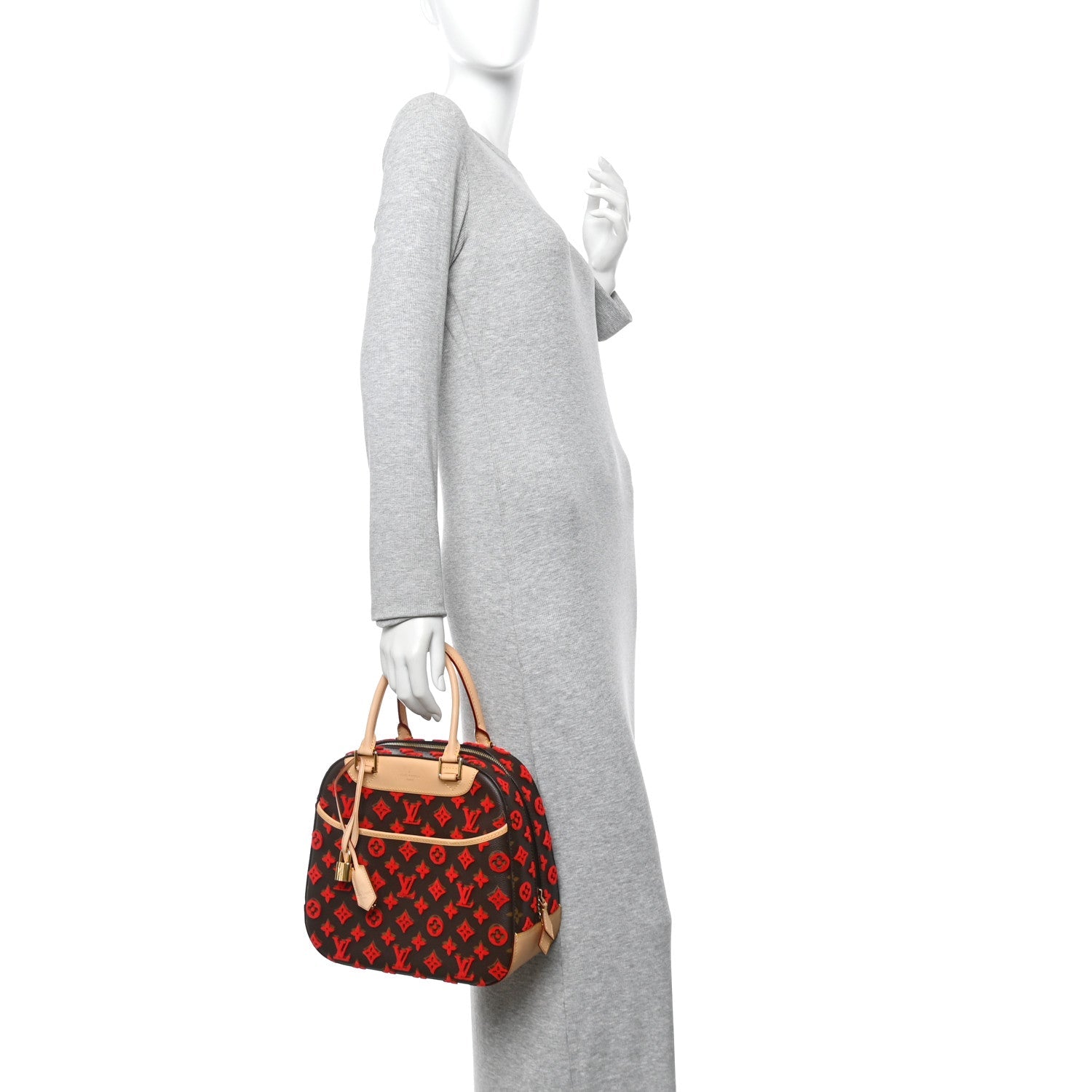 Monogram Tuffetage Deauville Cube Red