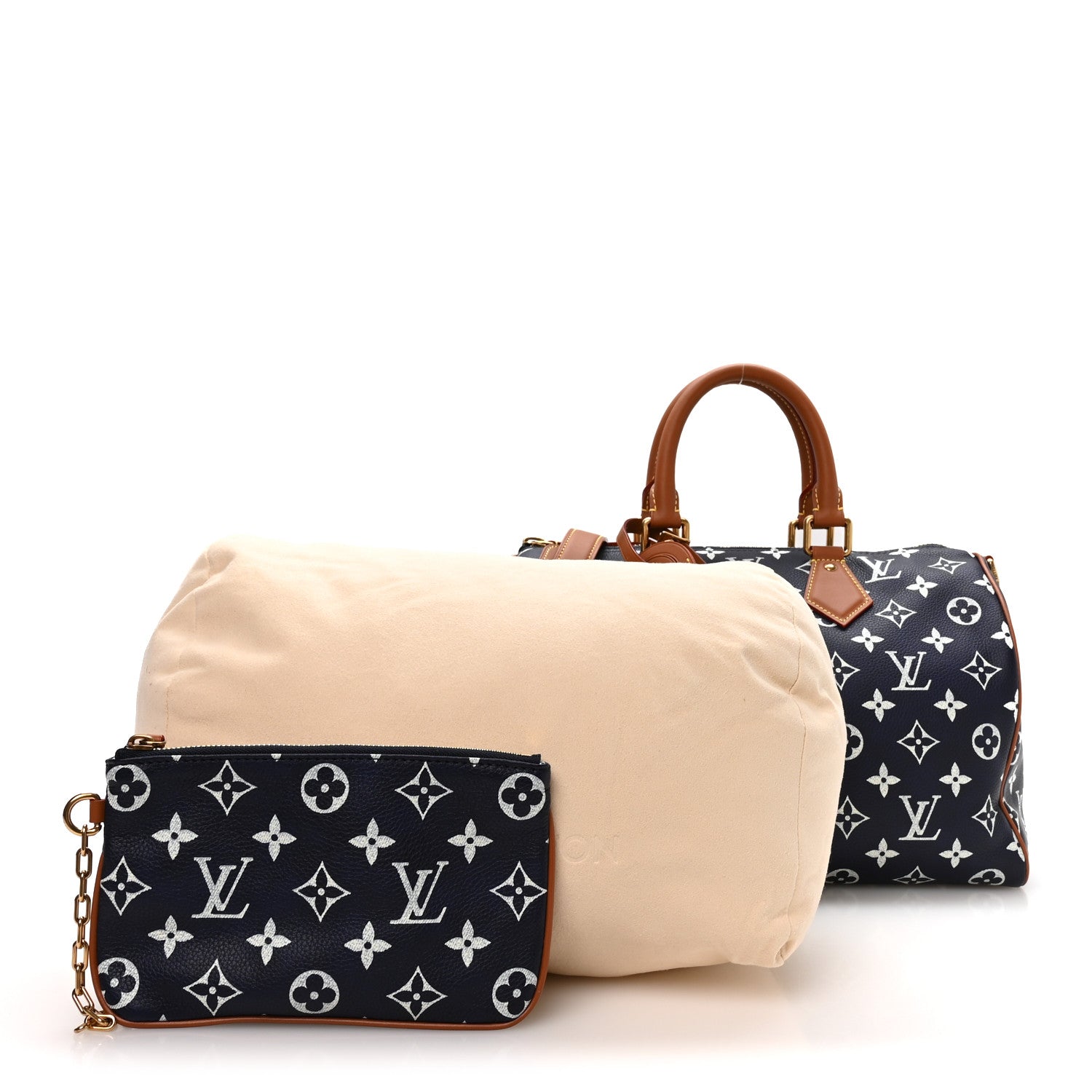 Calfskin Monogram Speedy P9 Bandouliere 30 Indigo