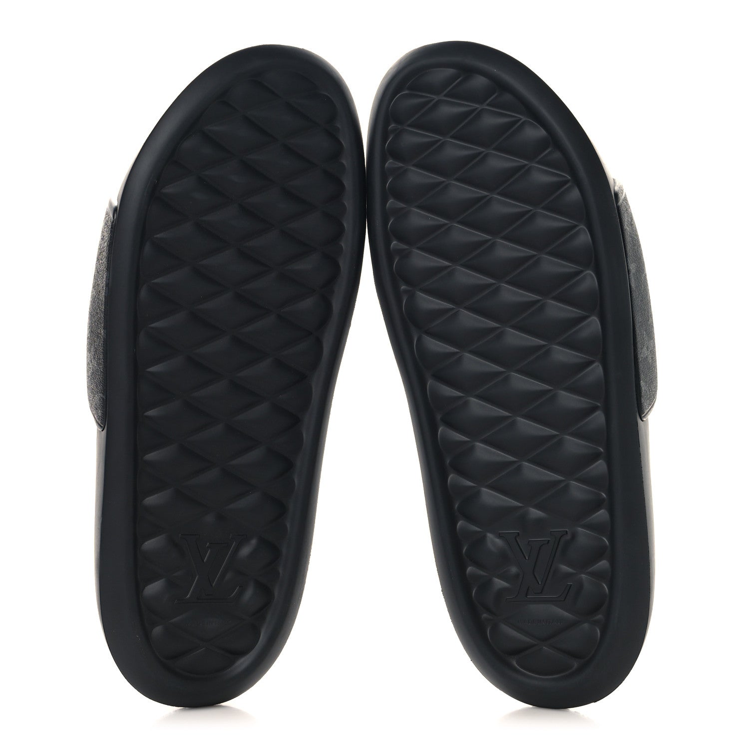 Rubber Monogram Eclipse Mens Waterfront Mules 12 Black