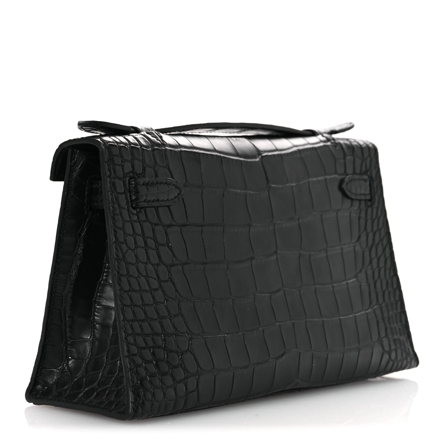 Matte Alligator Kelly Pochette Black