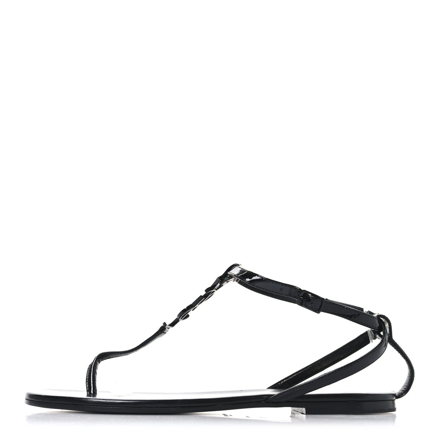 Patent Calfskin Nu Pieds 05 Sandals 37 Black