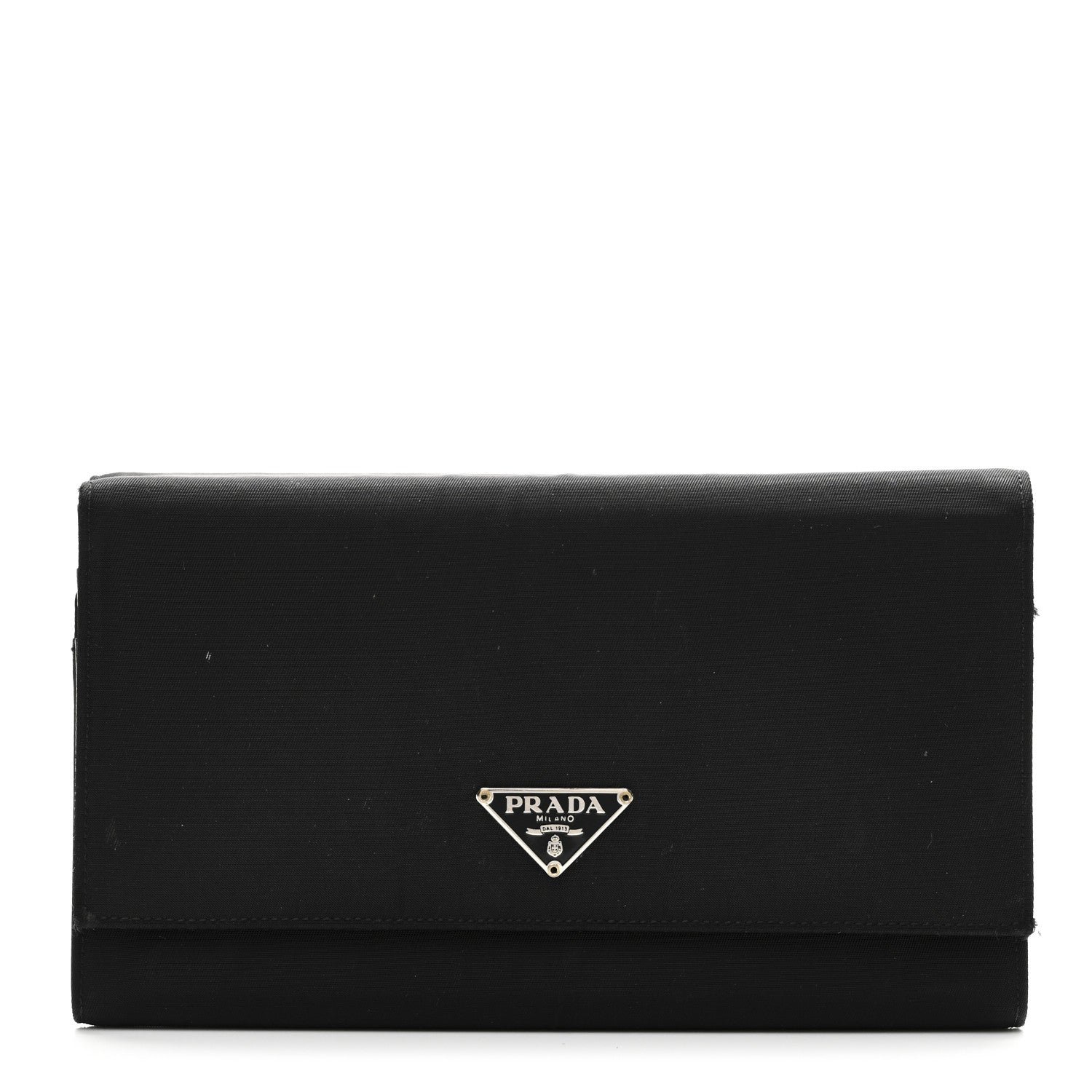 Tessuto Nylon Continental Flap Wallet Black