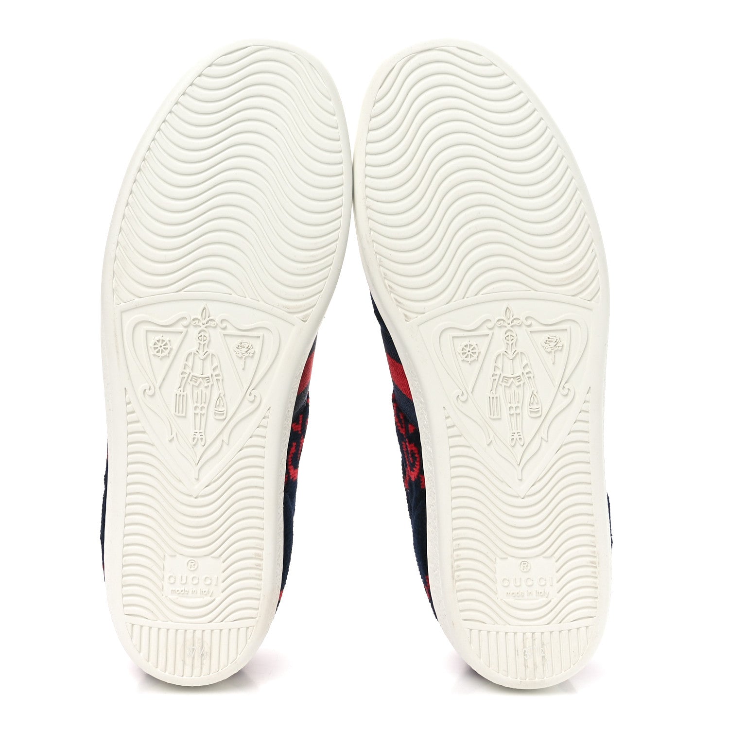 Terry Cloth GG Monogram Web Womens Ace Sneakers 37.5 Blue Red