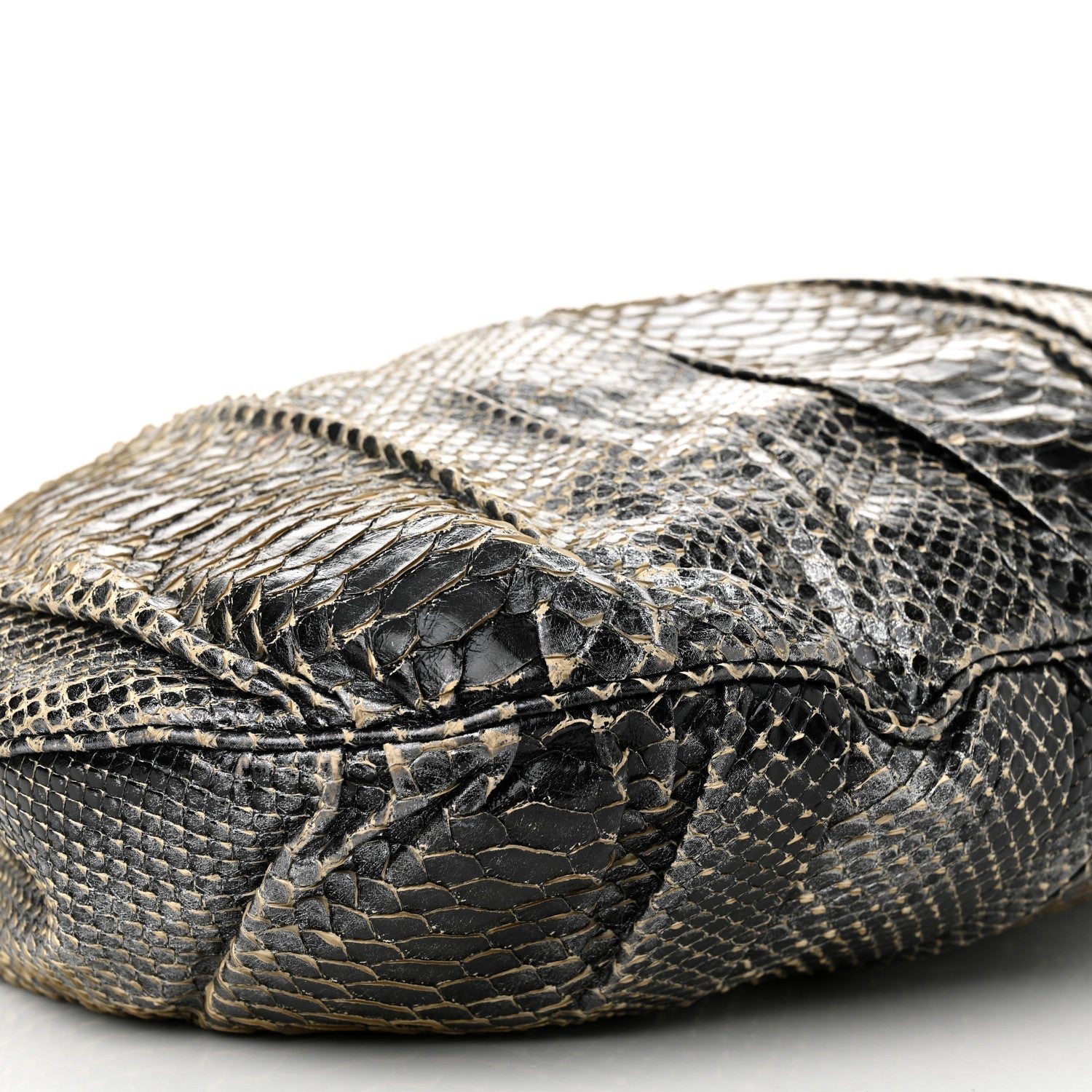 Snakeskin Medium Hysteria Top Handle Bag Black White