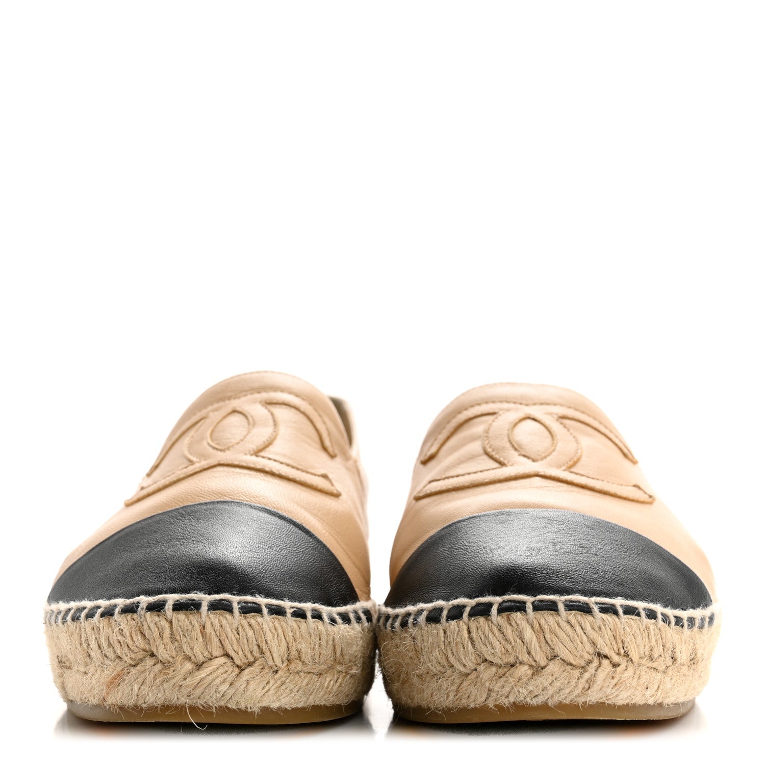 Lambskin CC Espadrilles 40 Beige Black