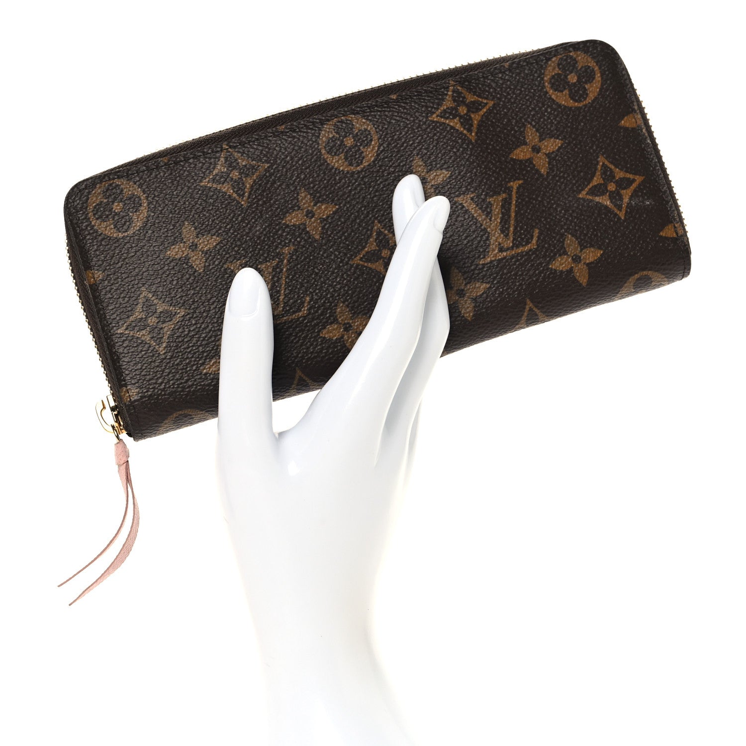 Monogram Clemence Wallet Rose Ballerine