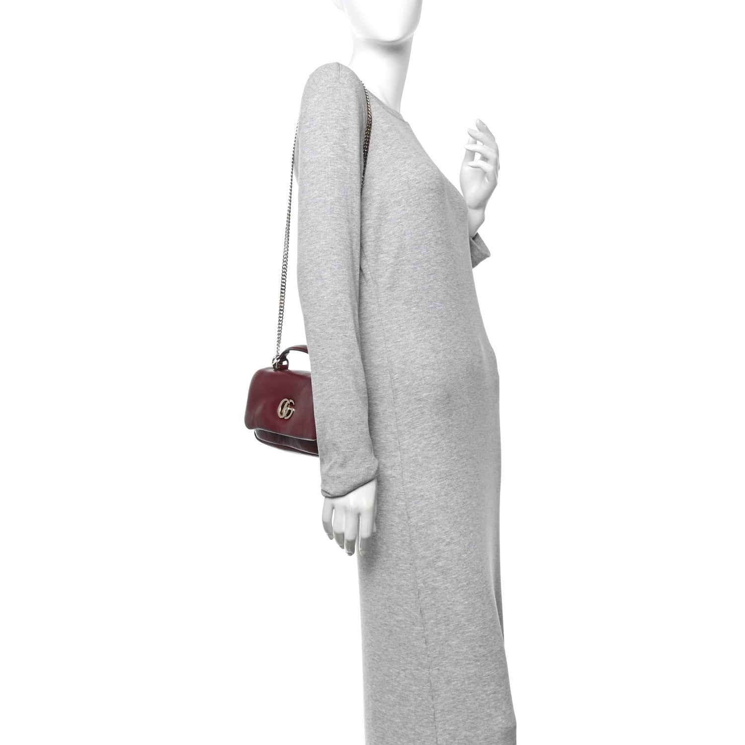 Lambskin Mini GG Milano Top Handle Shoulder Bag Rosso Ancora