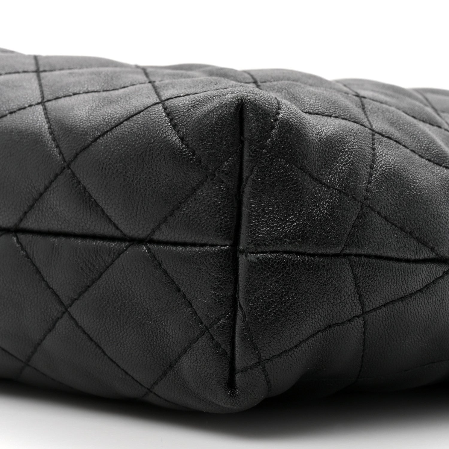 Lambskin Quilted Maxi Icare Shopping Tote Black