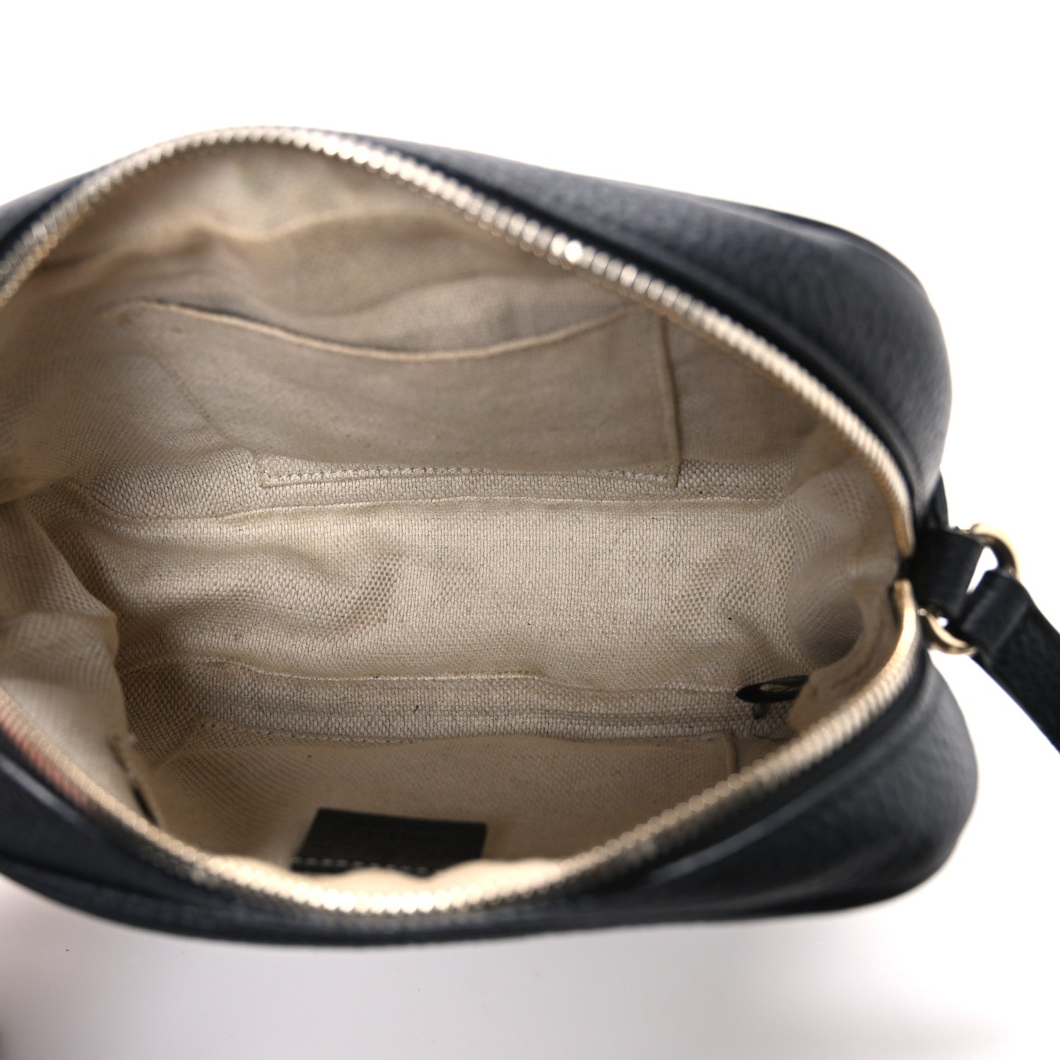 Pebbled Calfskin Small Soho Disco Bag Black