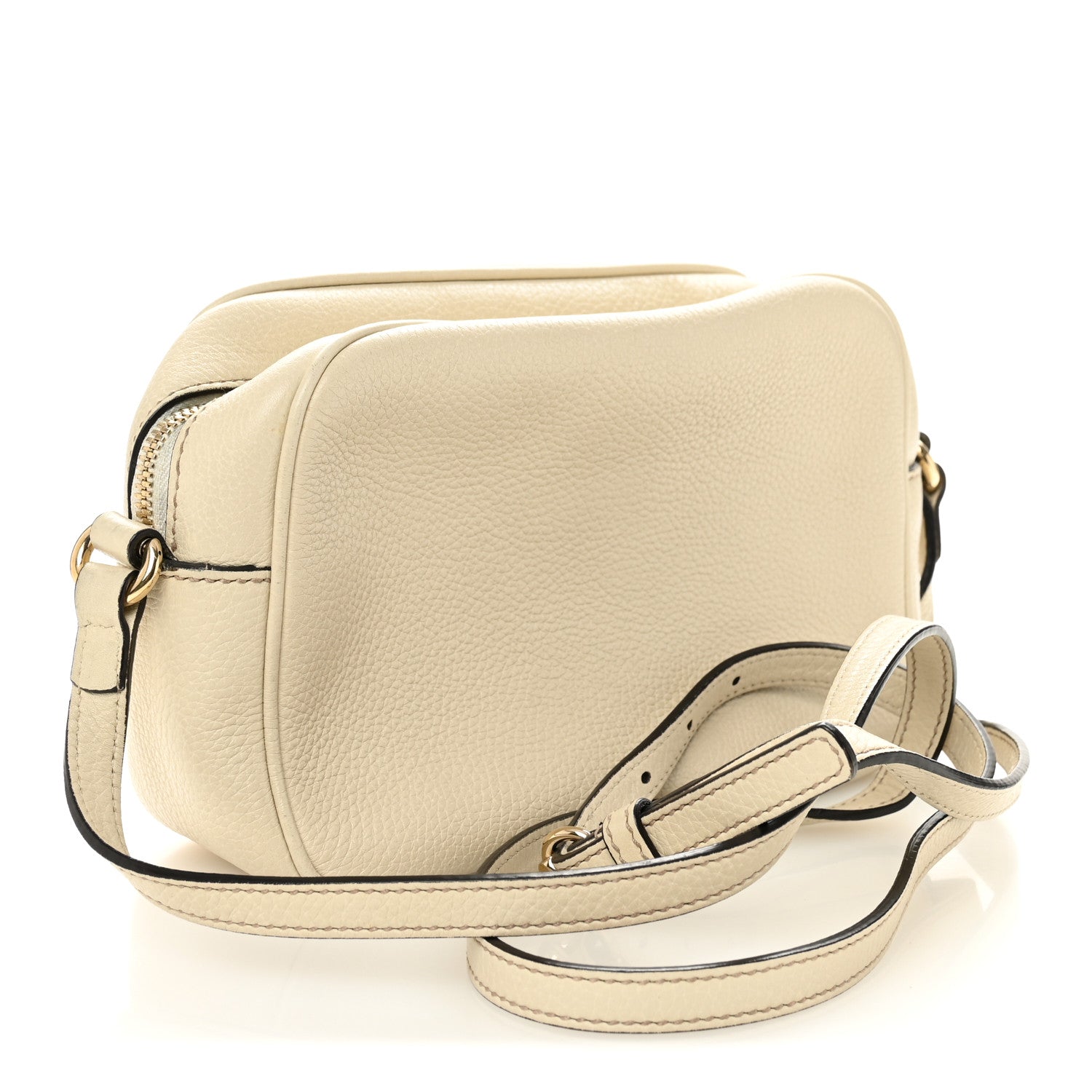 Pebbled Calfskin Small Soho Disco Bag Off White