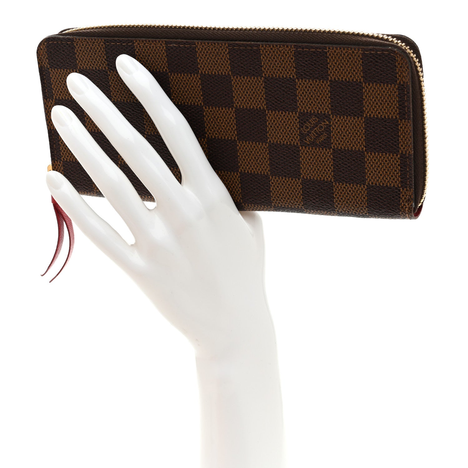 Damier Ebene Clemence Wallet Cherry