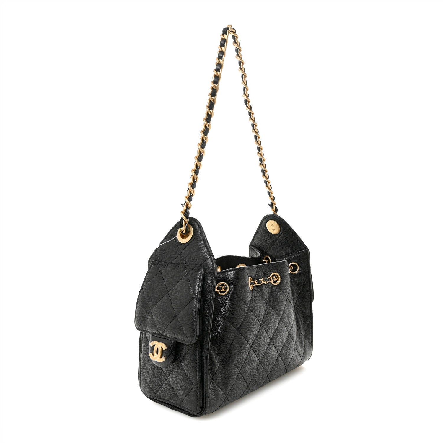 Caviar Quilted Mini Chanel 25 Handbag Black
