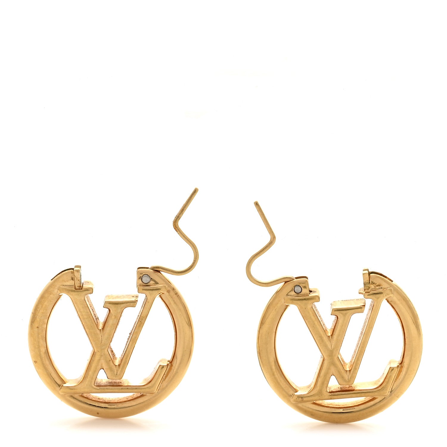 Metal Small Louise Hoop Earrings Gold