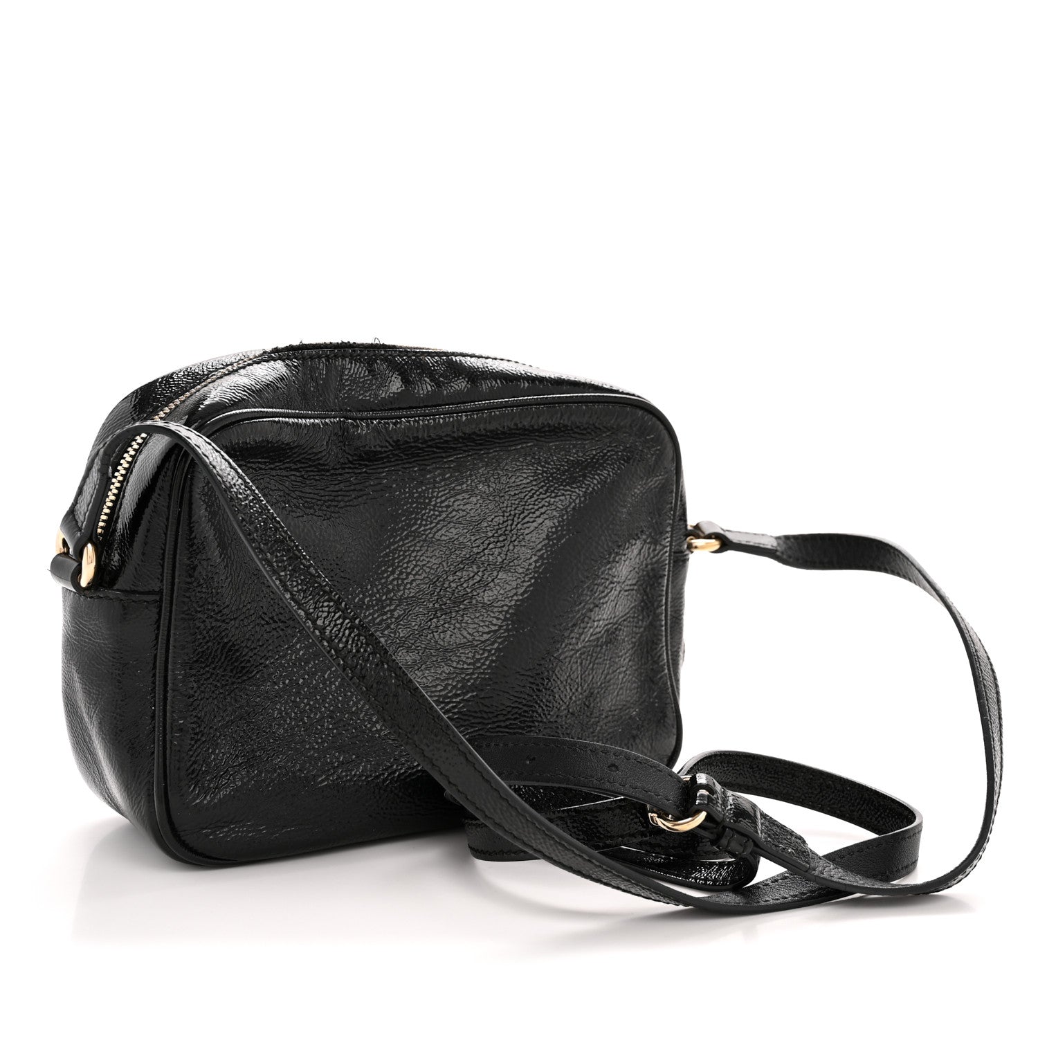 Soft Patent Small Soho Disco Bag Black