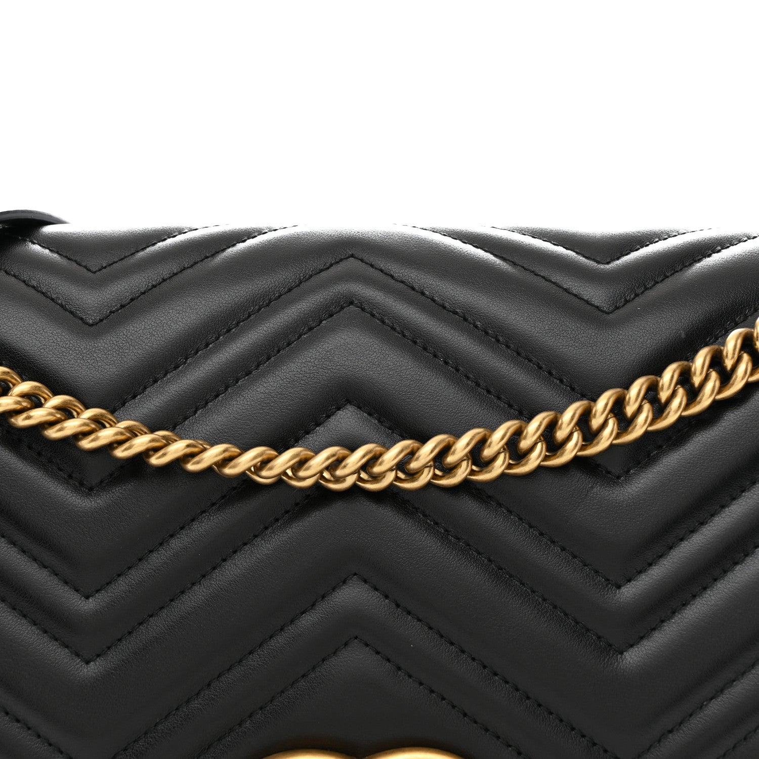 Calfskin Matelasse Large GG Marmont Shoulder Bag Black