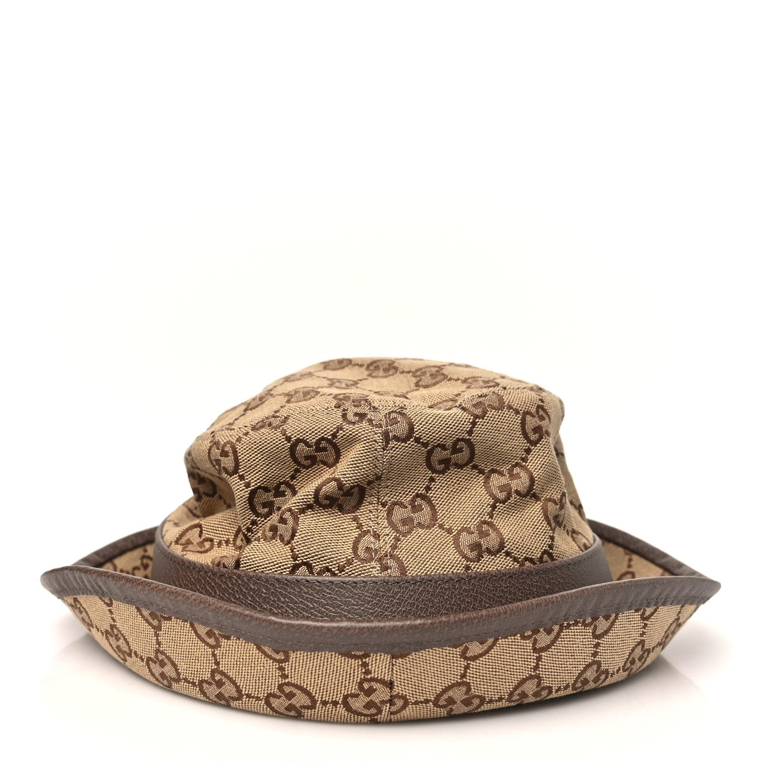 Monogram Textured Dollar Calfskin GG Jago Bucket Hat M Cacao Beige