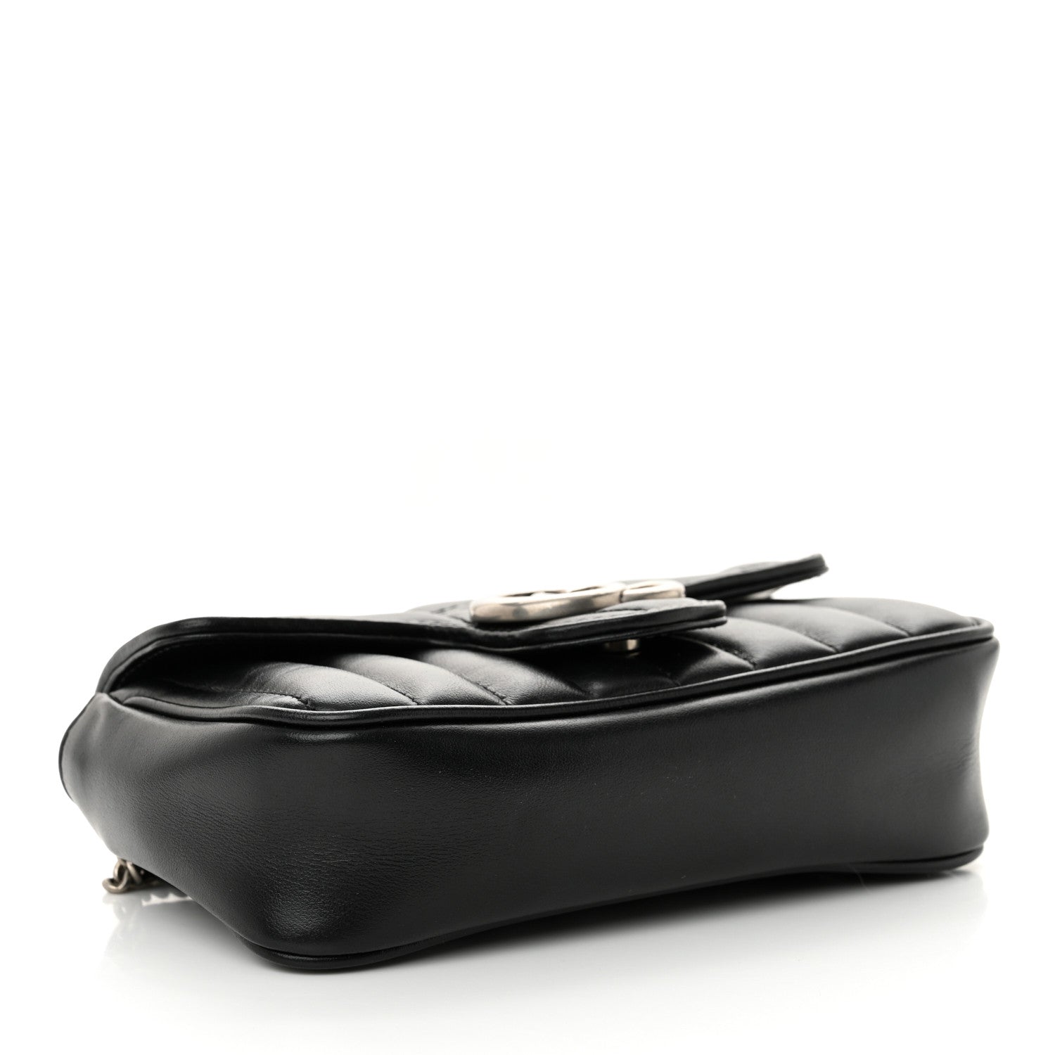 Calfskin Matelasse Aria Super Mini GG Marmont Shoulder Bag Black