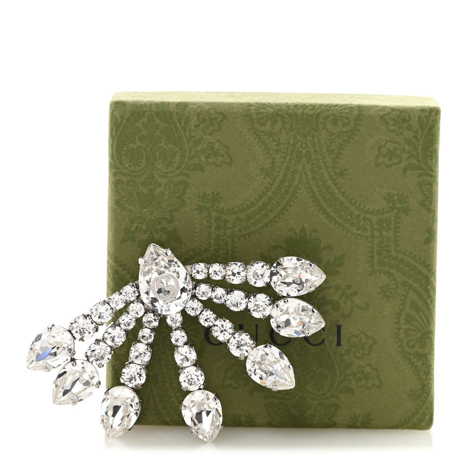 Crystal Single Earring Silver