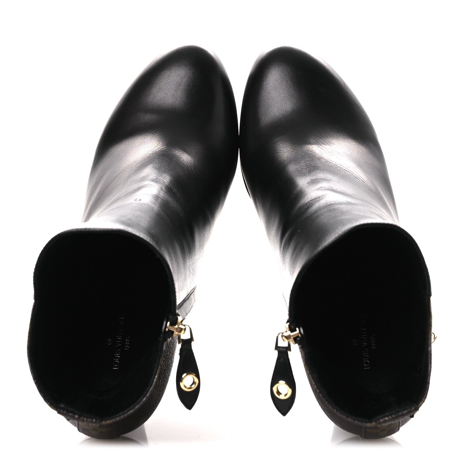 Calfskin Monogram Afterglow Platform Ankle Boots 39.5 Black