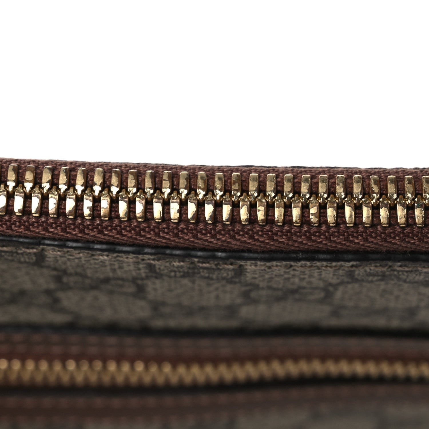 GG Supreme Monogram Azalea Calfskin Retro Interlocking G Flat Messenger Bag Beige Ebony Brown Sugar