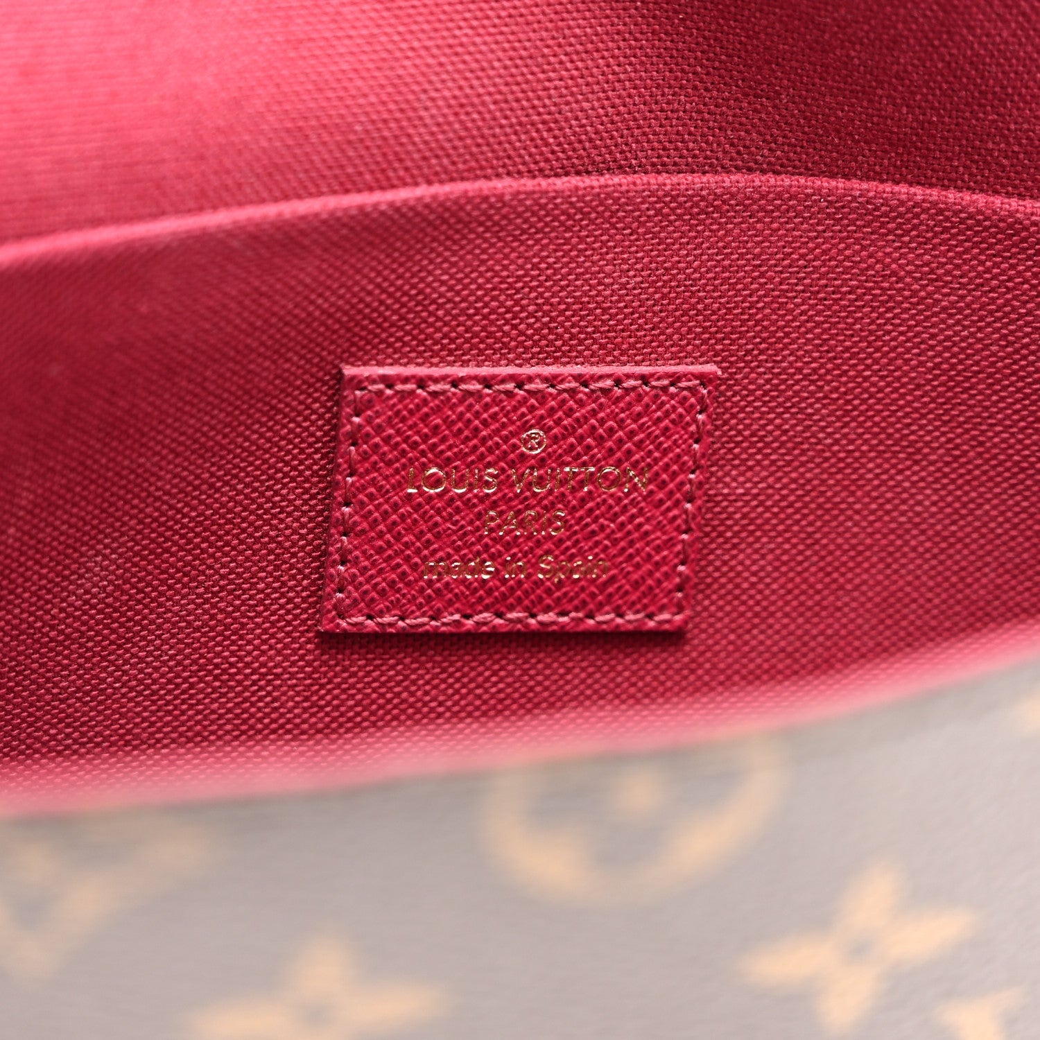 Monogram Pochette Felicie Chain Wallet Fuchsia