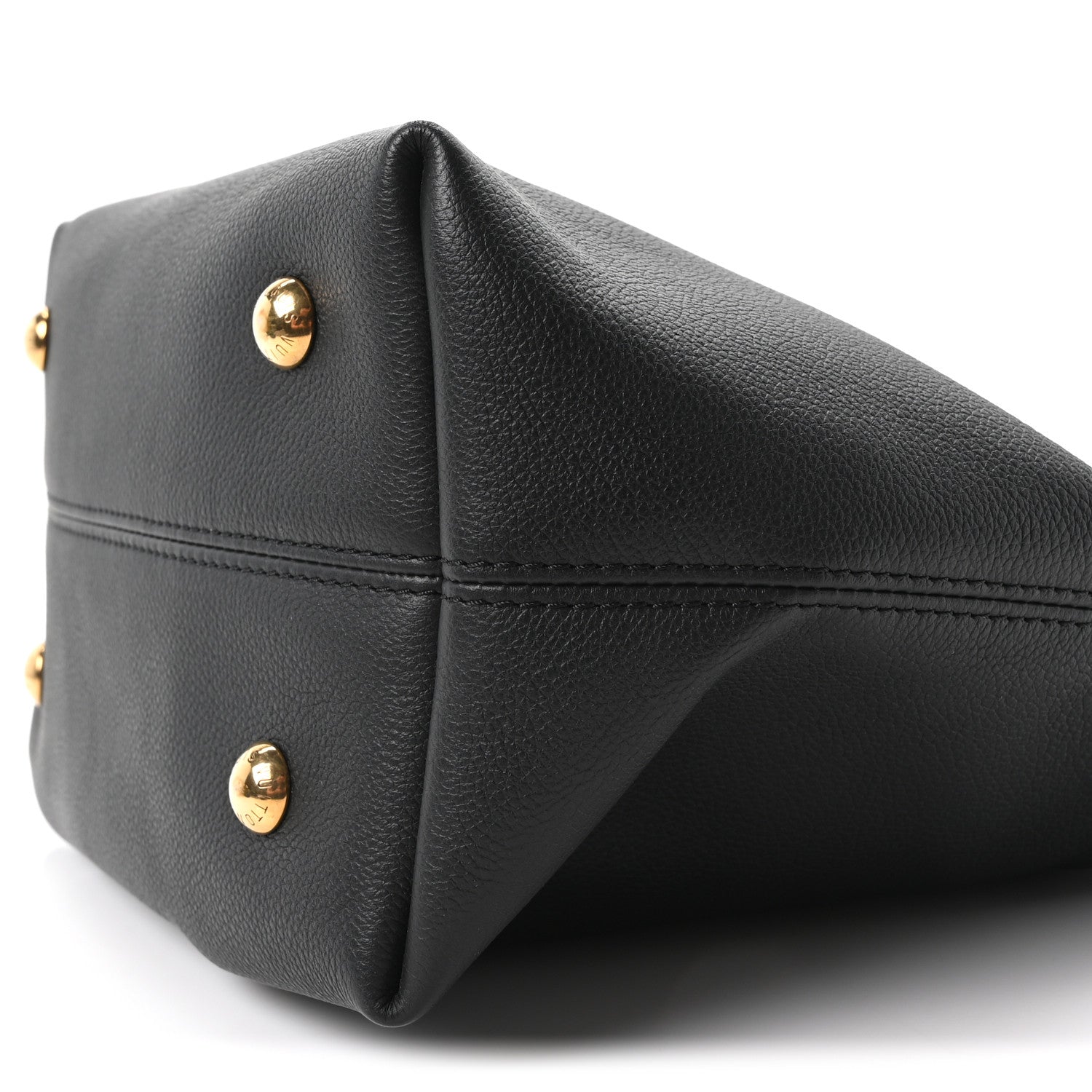 Grained Calfskin Low Key Hobo PM Black