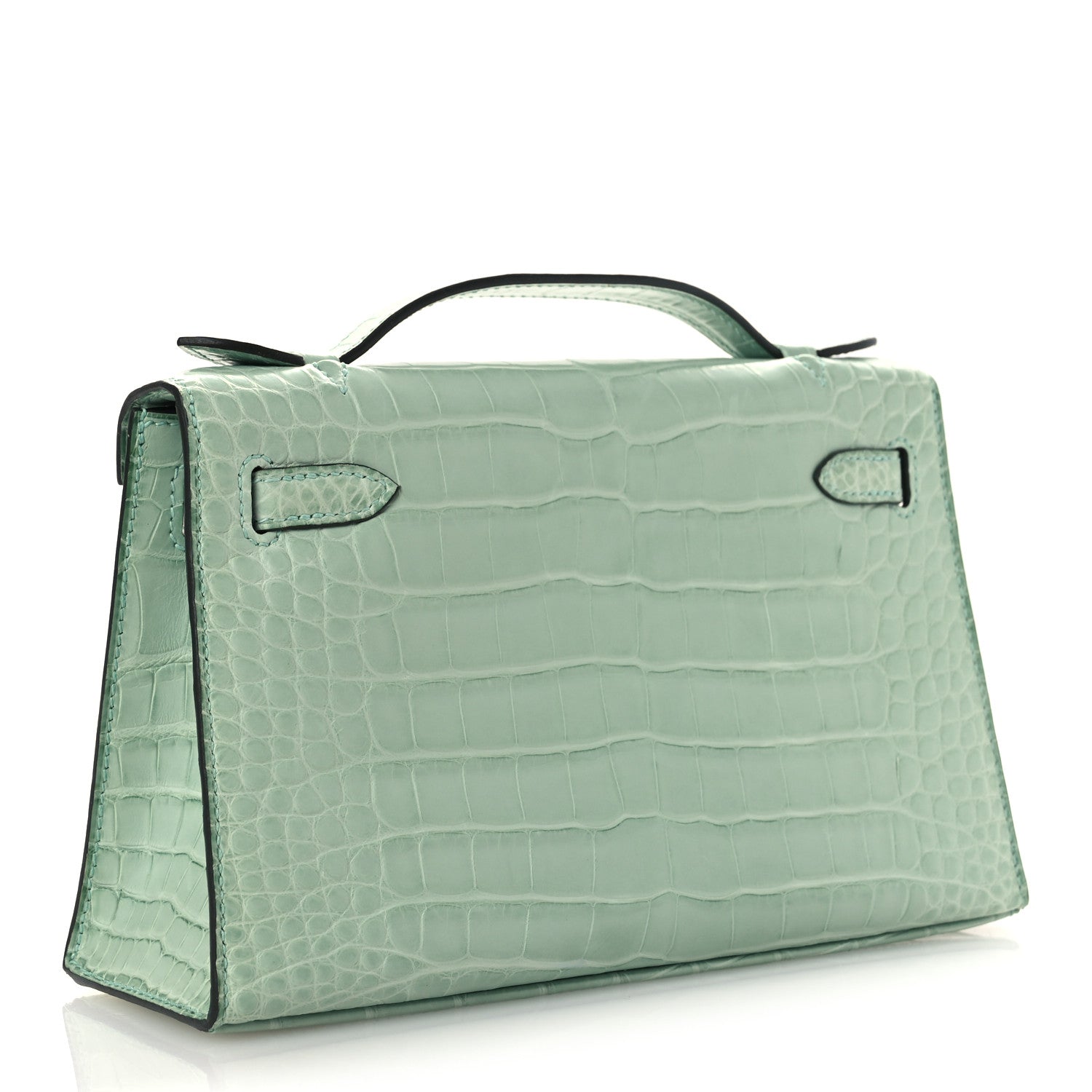 Matte Alligator Kelly Pochette Vert D'eau