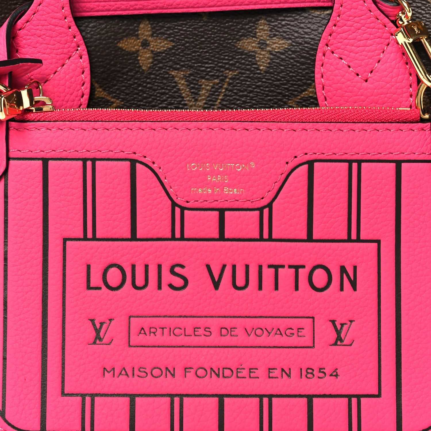 Monogram Neverfull Inside Out Bandouliere BB Rose Pondichery