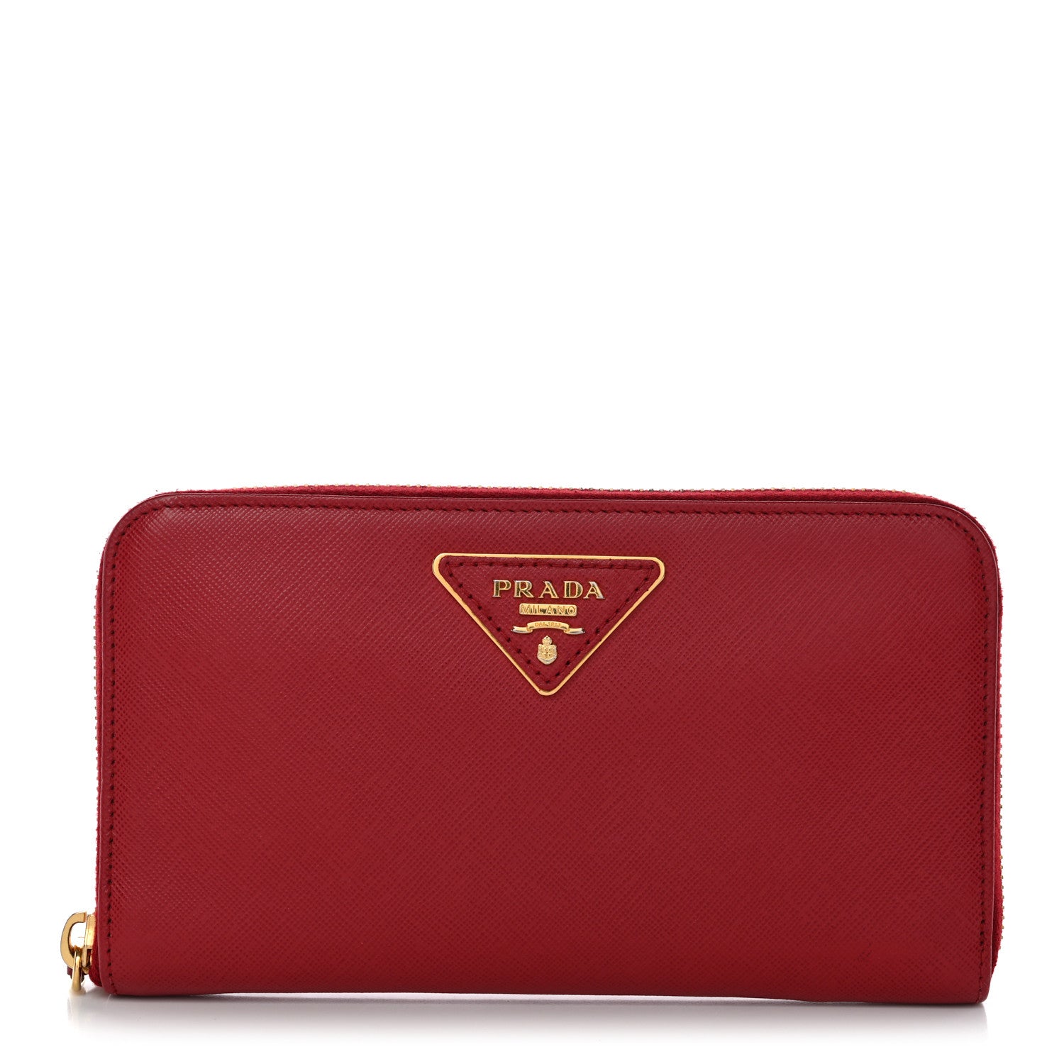 Saffiano Triangle Zip Around Wallet Fuoco