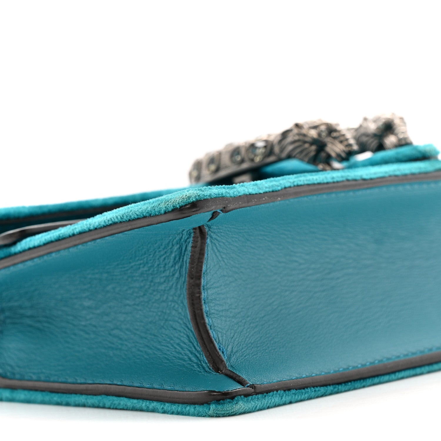 Velvet Super Mini Dionysus Shoulder Bag Pavone Cyan