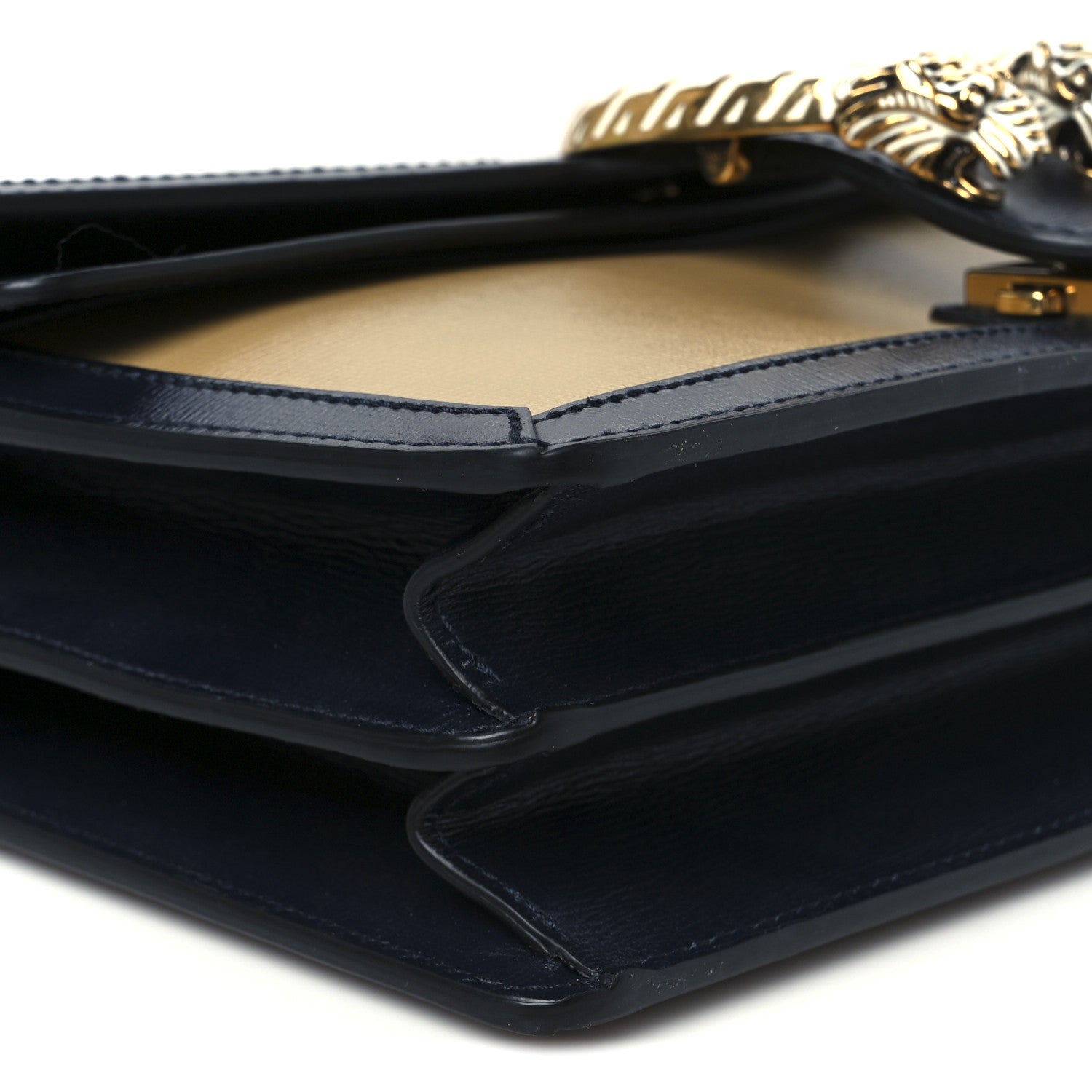 Azalea Calfskin Enamel Small Dionysus Shoulder Bag Brick Sand Navy Off White