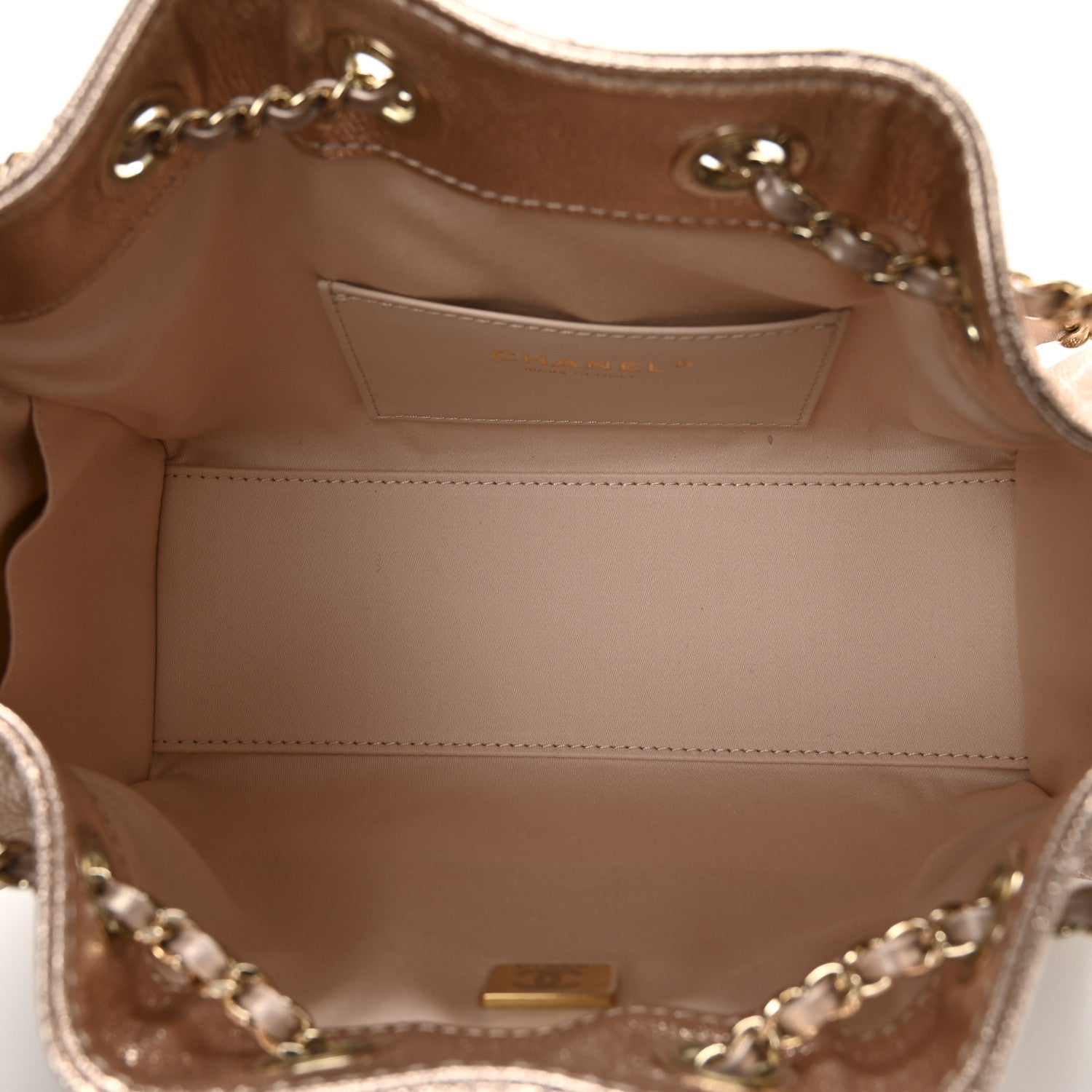 Metallic Caviar Quilted Mini Chanel 25 Handbag Copper