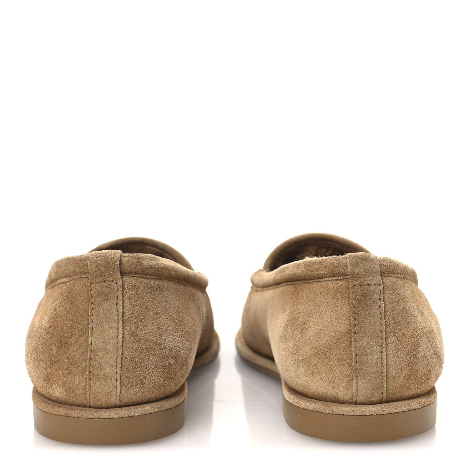Suede Calfskin CC Loafers 36.5 Dark Beige