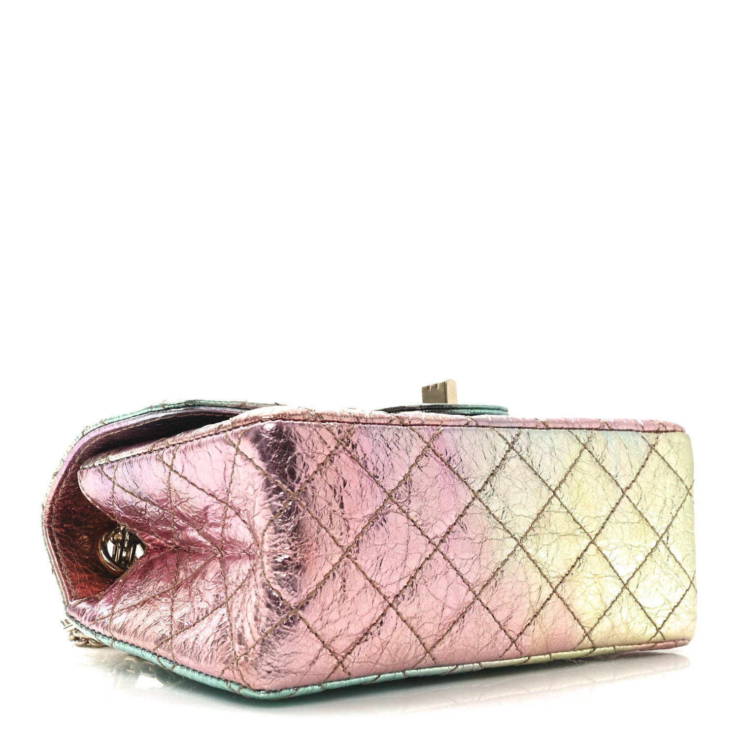 Metallic Goatskin Quilted Mini 2.55 Reissue Flap Multicolor