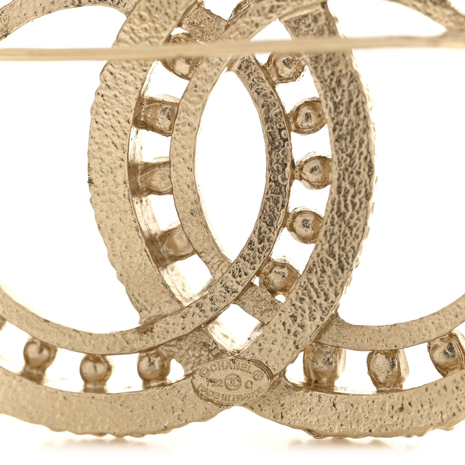 Crystal CC Brooch Gold