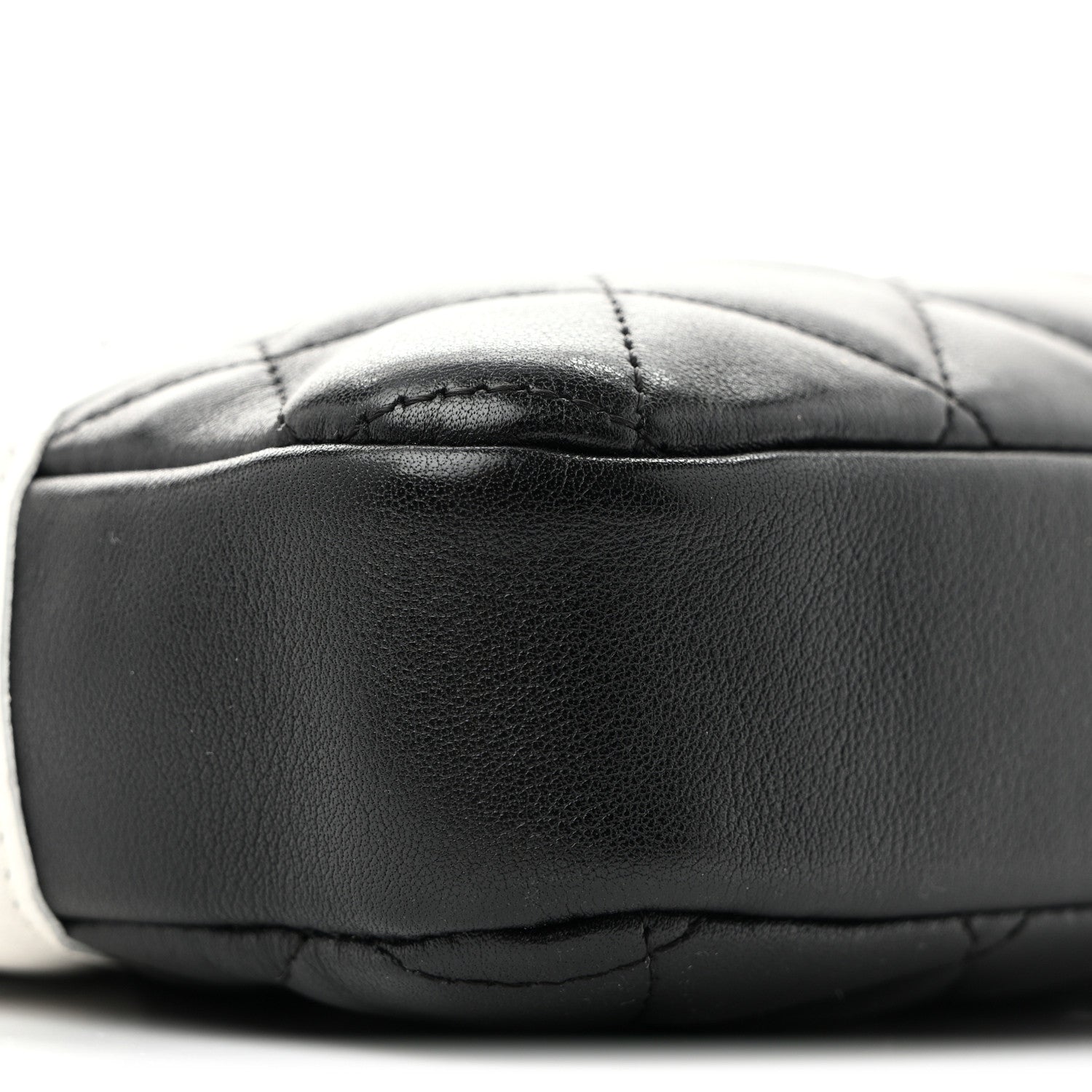 Calfskin Quilted Medium Cambon Messenger Black White