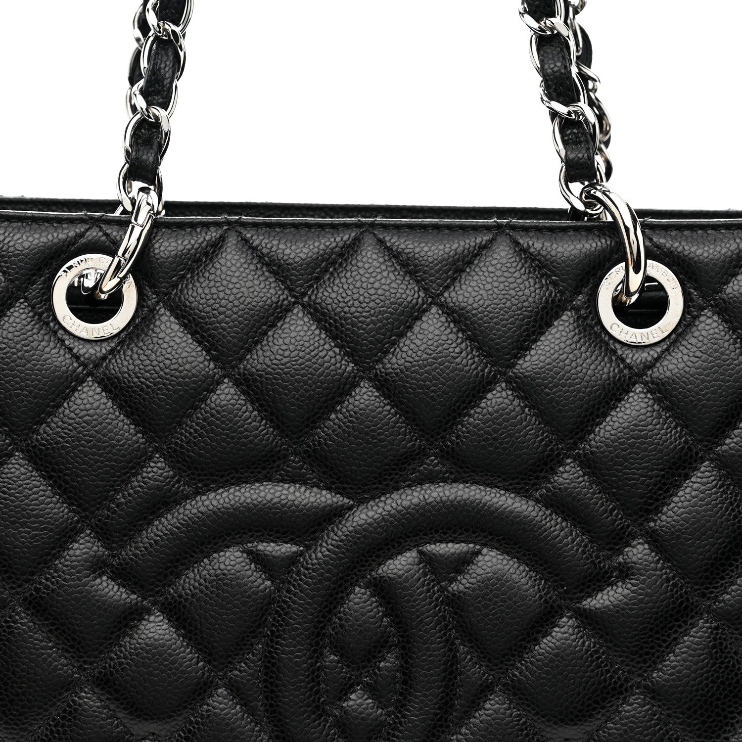 Caviar Quilted Grand Shopping Tote GST Black