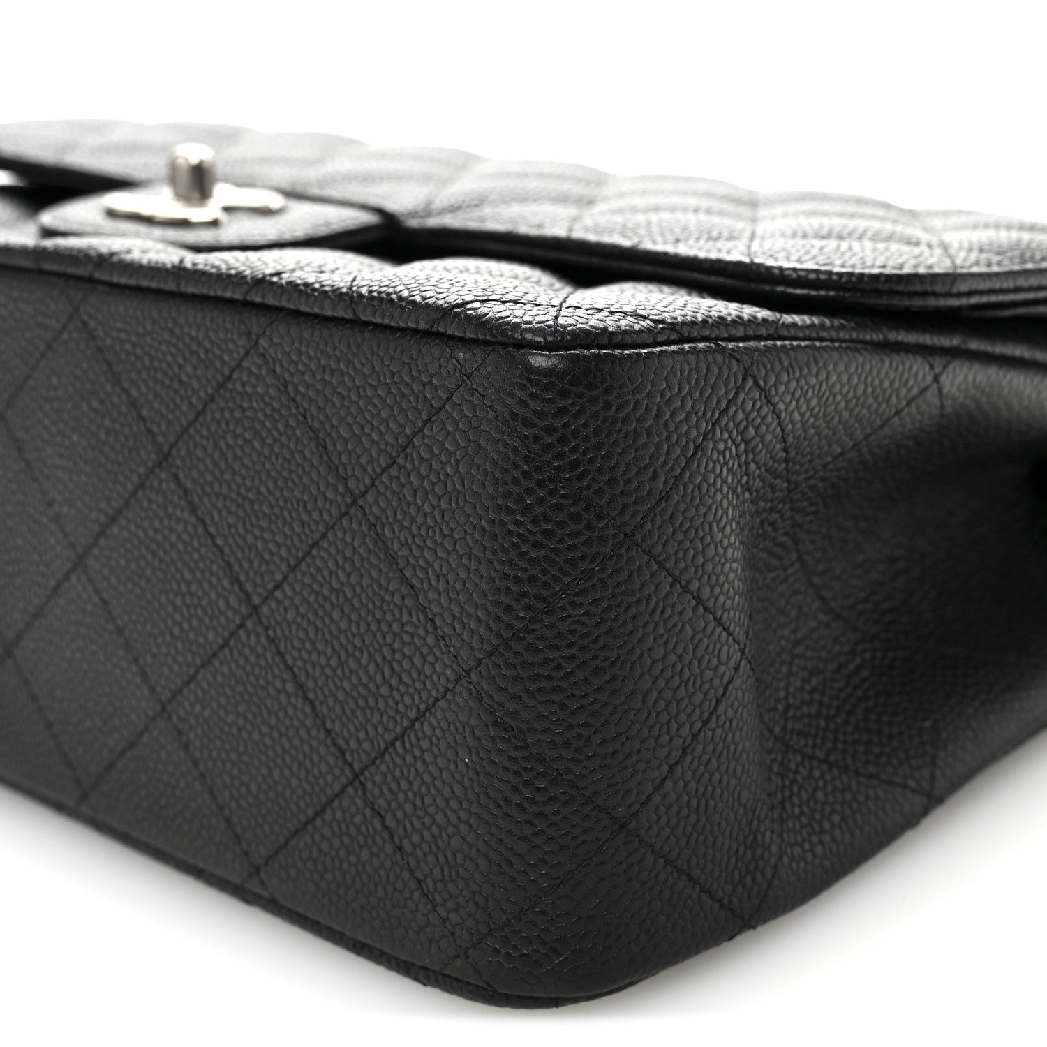 Caviar Quilted Jumbo Double Flap Black