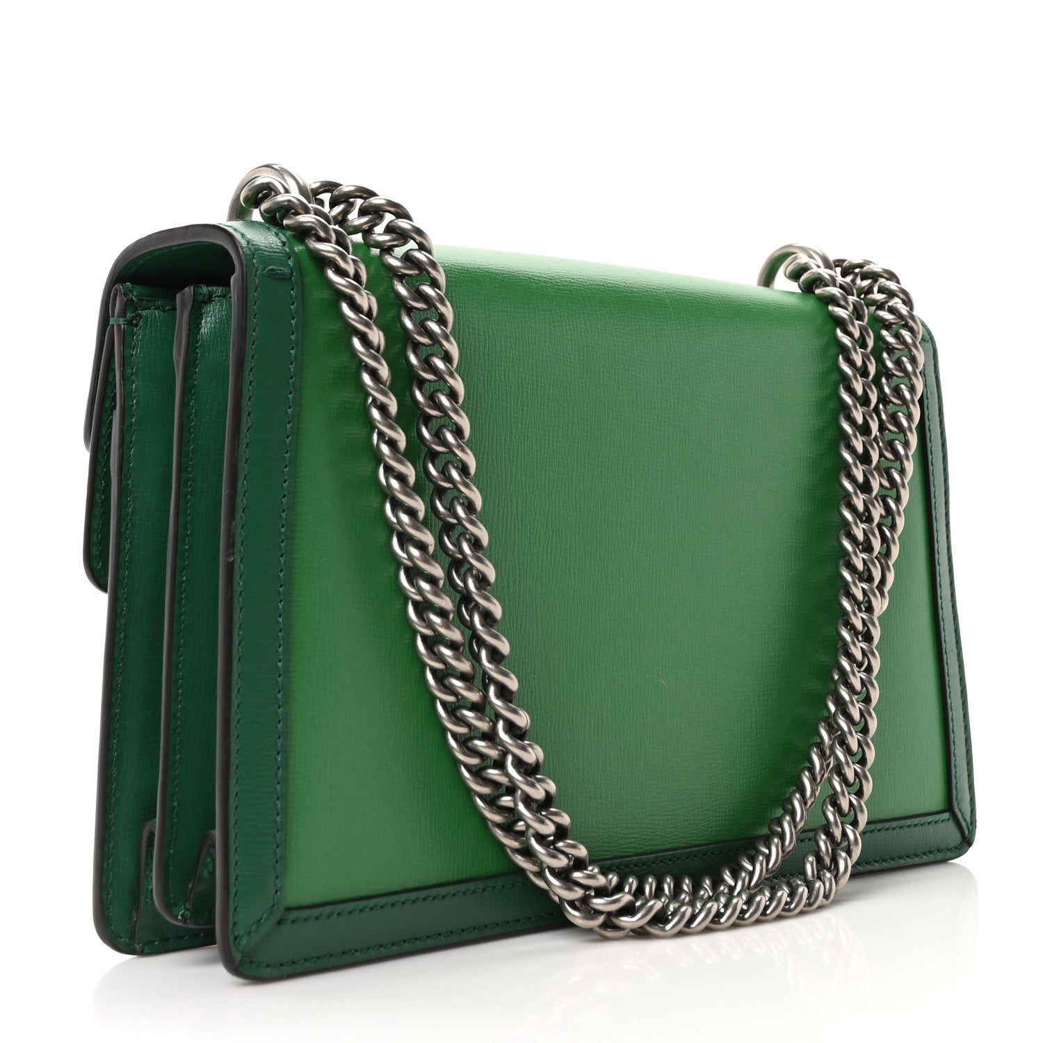 Azalea Calfskin Enamel Small Dionysus Shoulder Bag New Shamarock Emerald Off White