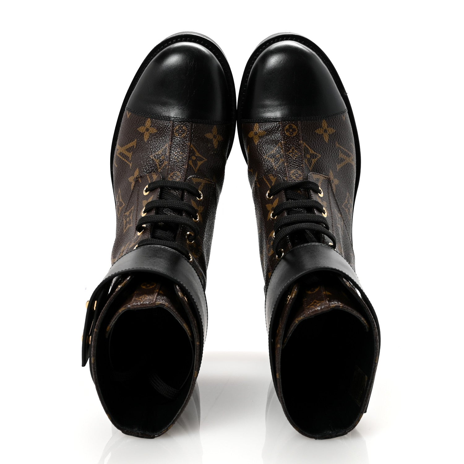 Calfskin Monogram Wonderland Flat Ranger Boots 39.5 Black