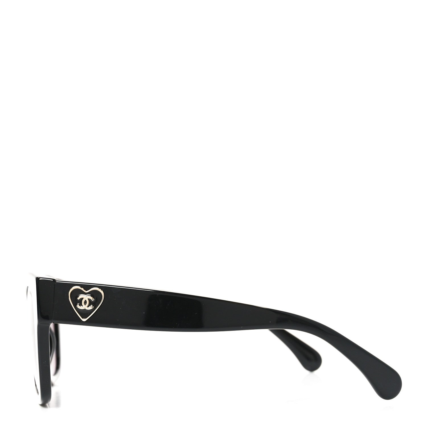 Acetate Square CC Heart Sunglasses 5478 Black